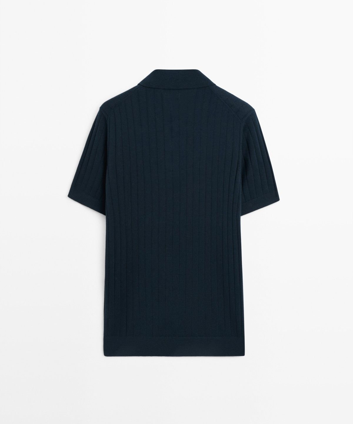 마시모두띠(MASSIMO DUTTI) 코튼 리브드 니트 폴로 셔츠