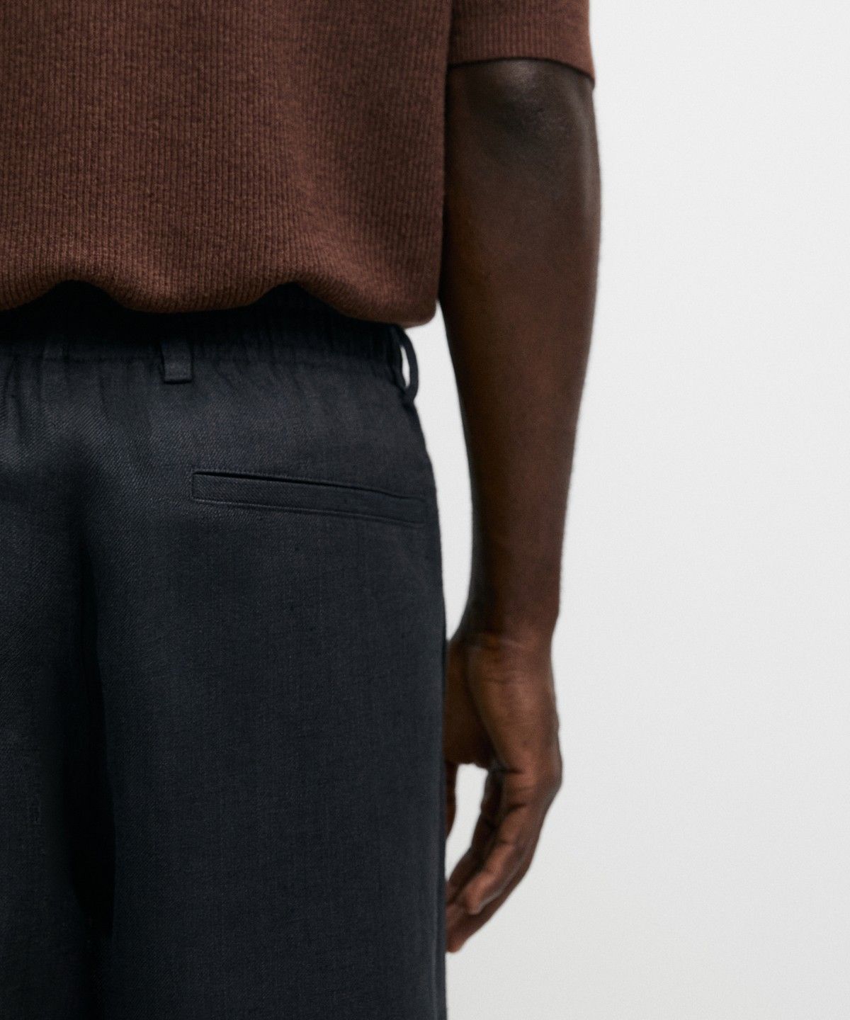 마시모두띠(MASSIMO DUTTI) 100% 린넨 엘라스틱 팬츠