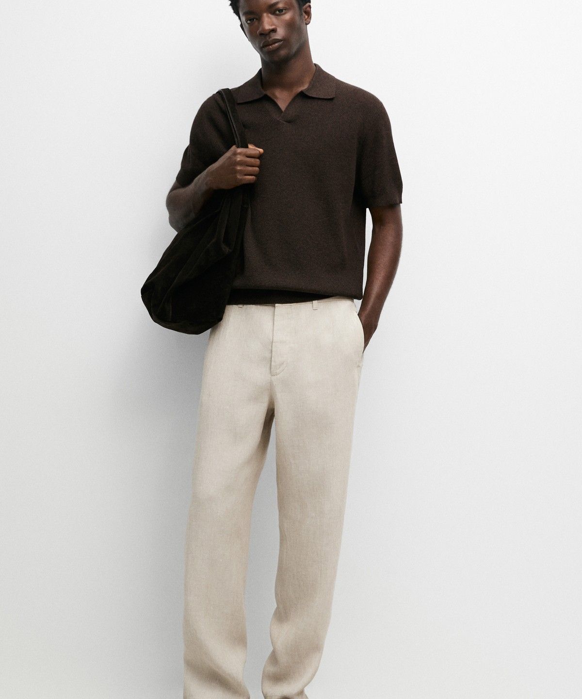 마시모두띠(MASSIMO DUTTI) 엘라스틱 100% 린넨 팬츠