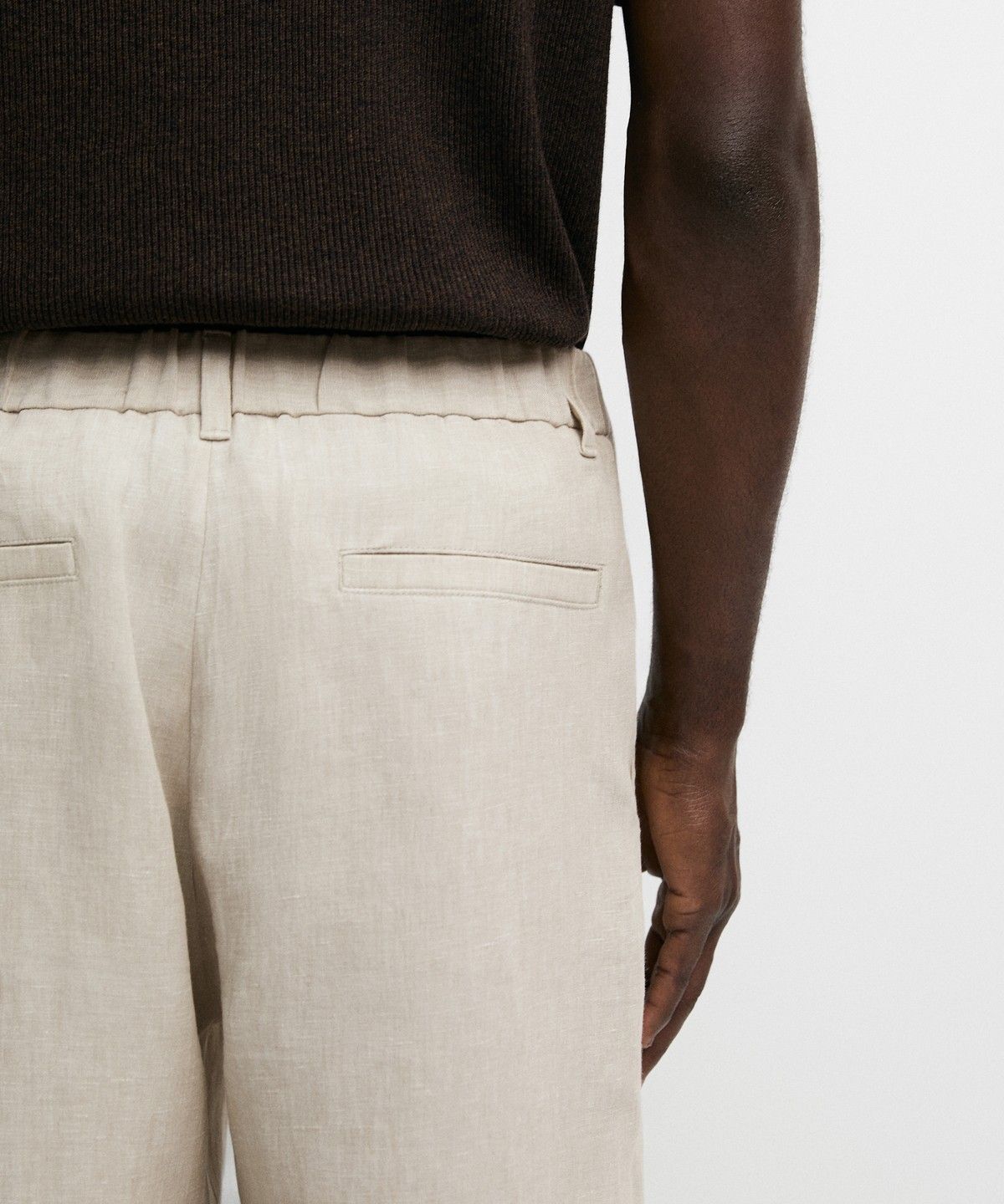 마시모두띠(MASSIMO DUTTI) 엘라스틱 100% 린넨 팬츠