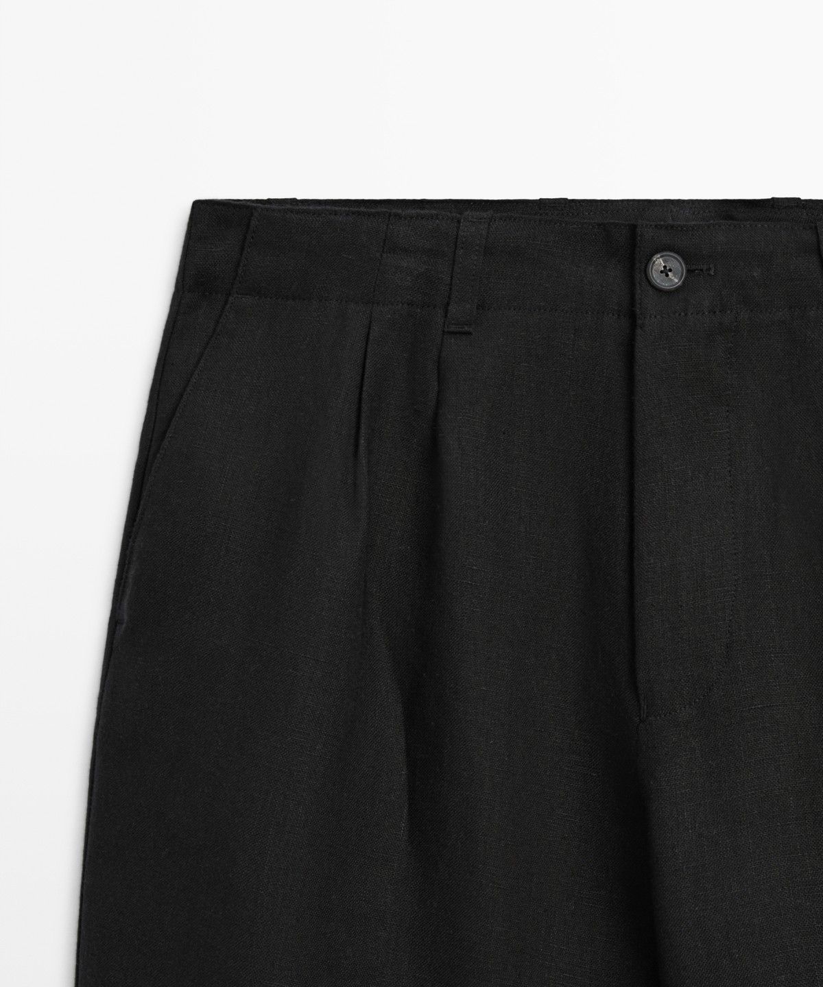 마시모두띠(MASSIMO DUTTI) 100% 린넨 핀턱 팬츠