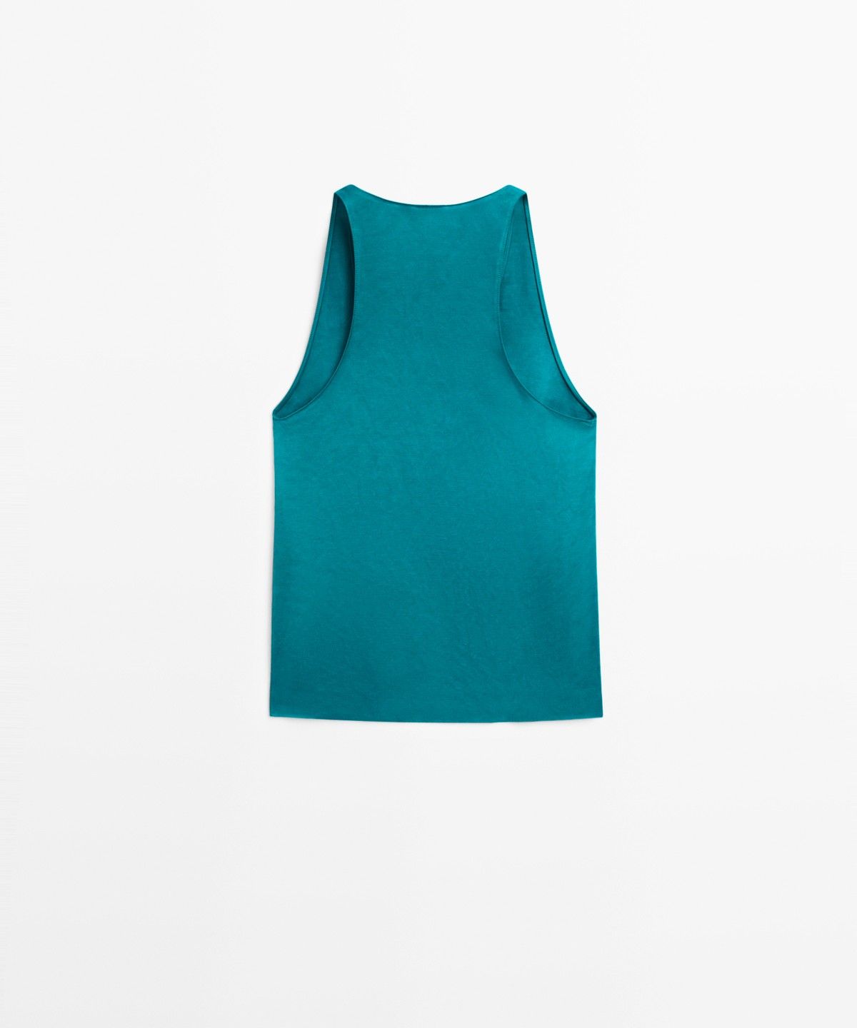마시모두띠(MASSIMO DUTTI) 브이넥 새틴 린넨 혼방 탑