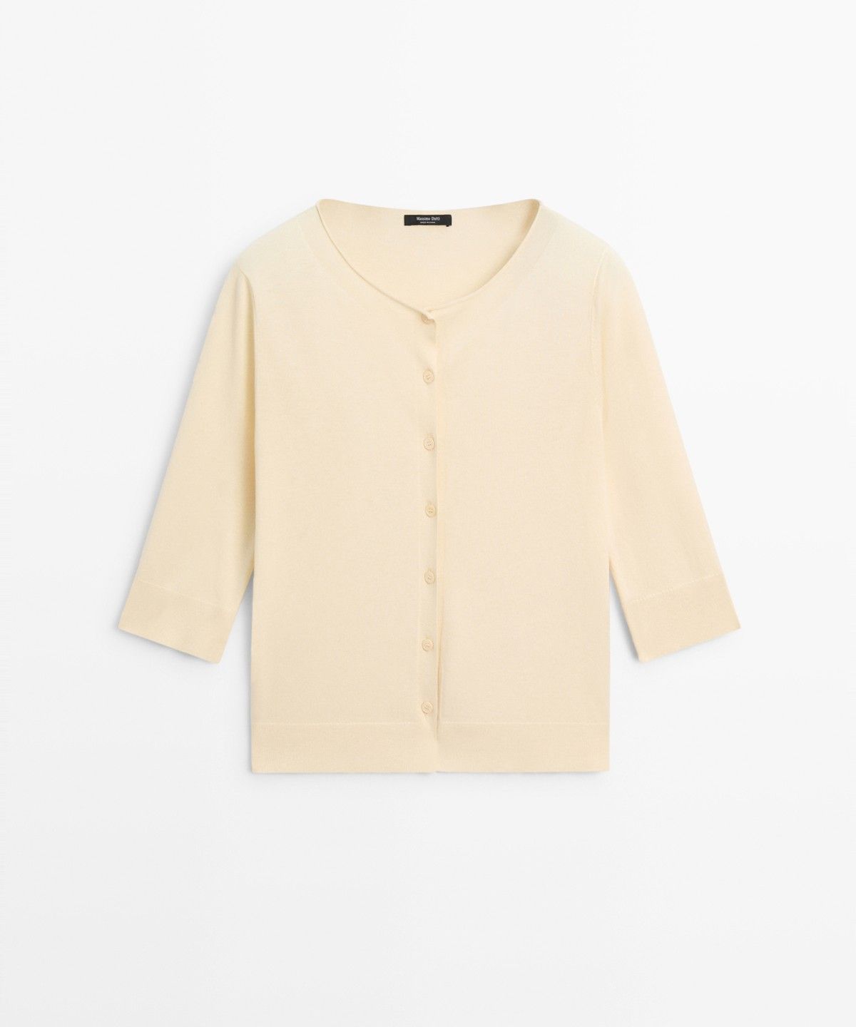 마시모두띠(MASSIMO DUTTI) 코튼 블렌드 보트넥 가디건