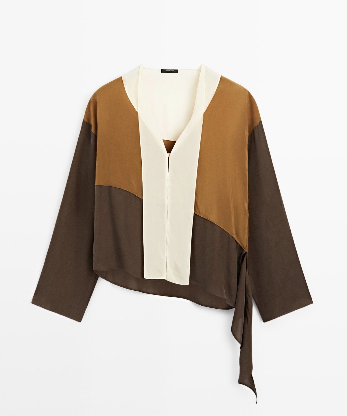 마시모두띠(MASSIMO DUTTI) 트라이컬러 플루이드 셔츠
