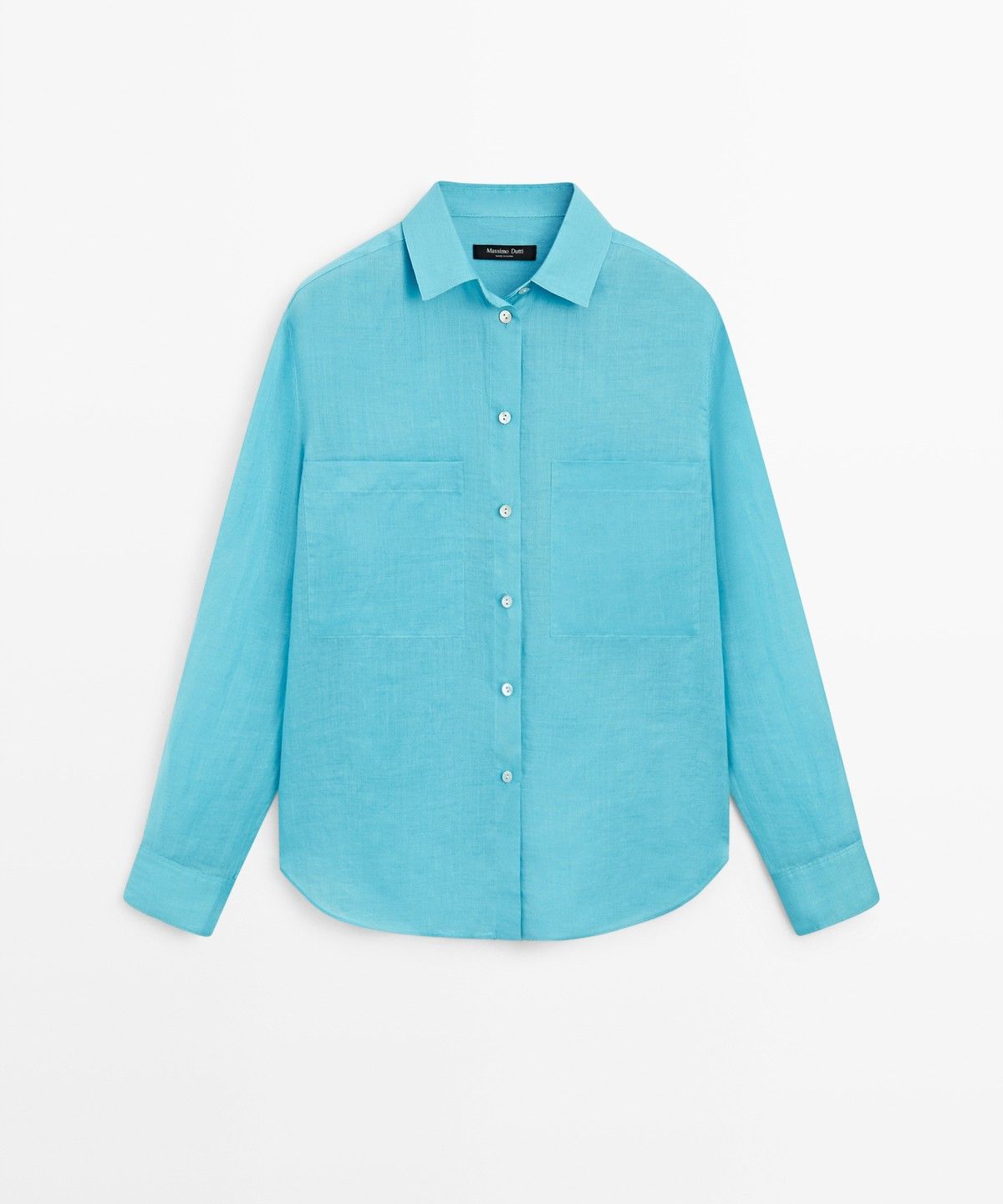 마시모두띠(MASSIMO DUTTI) 100% 라미 포켓 셔츠