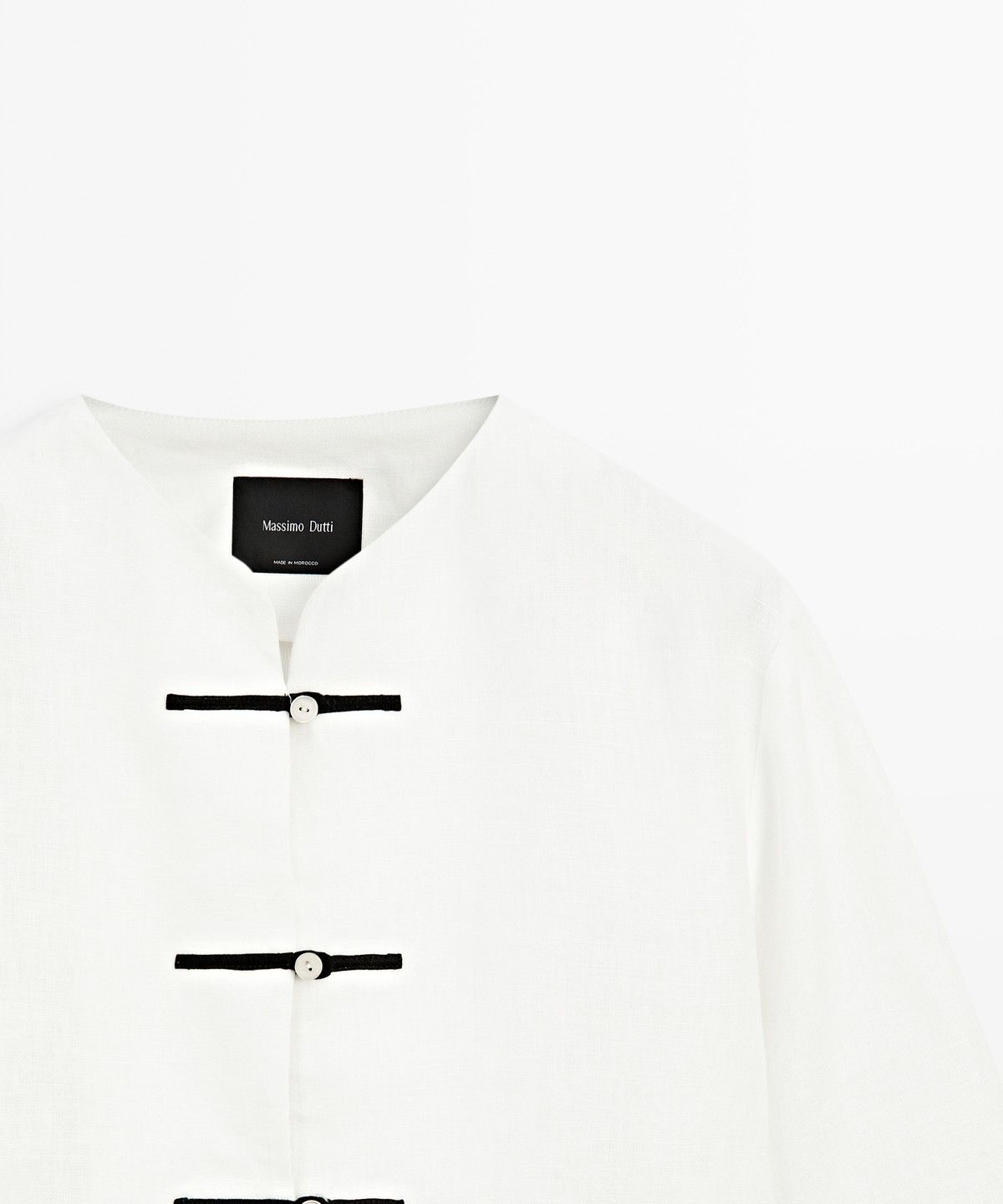 마시모두띠(MASSIMO DUTTI) 버튼 디테일 100% 린넨 플루이드 셔츠