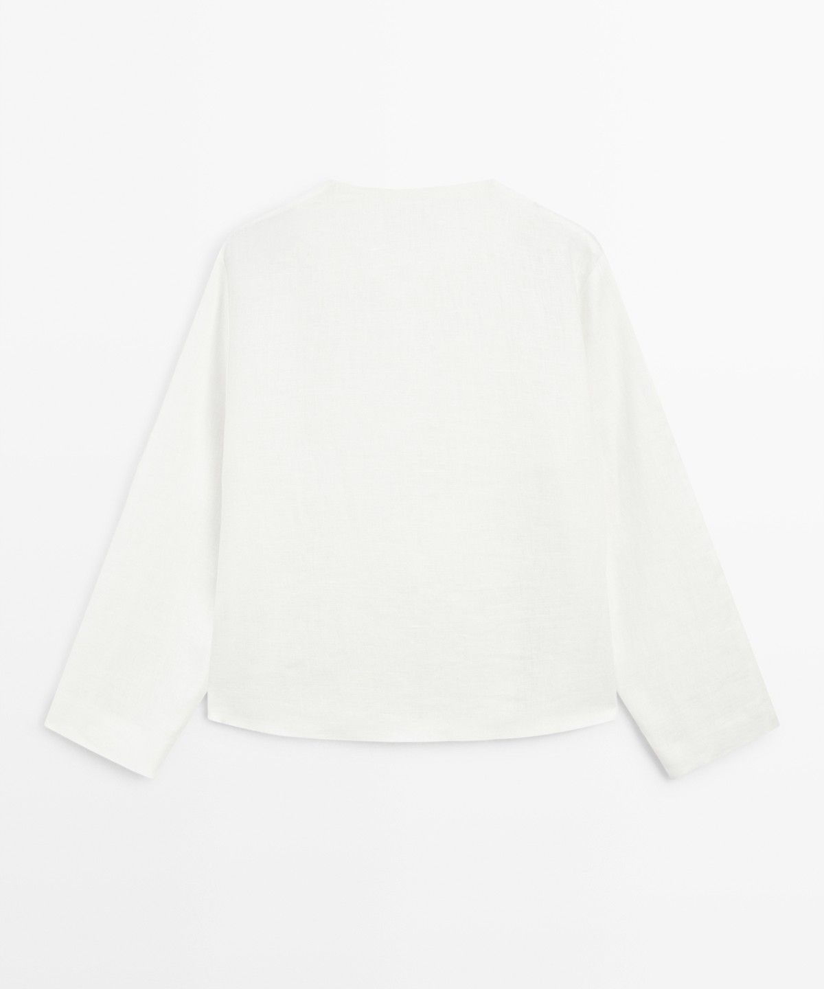 마시모두띠(MASSIMO DUTTI) 버튼 디테일 100% 린넨 플루이드 셔츠
