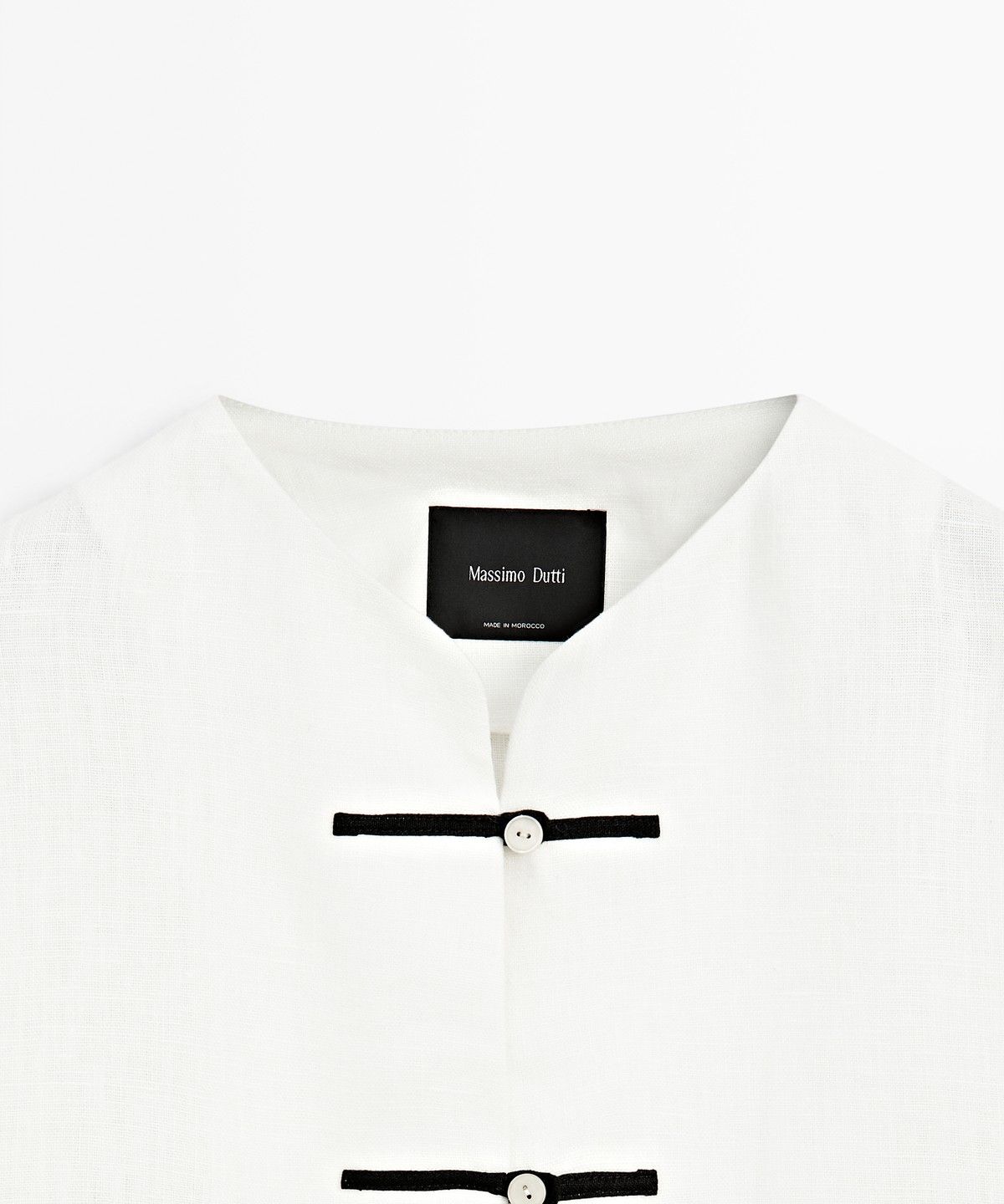 마시모두띠(MASSIMO DUTTI) 버튼 디테일 100% 린넨 플루이드 셔츠