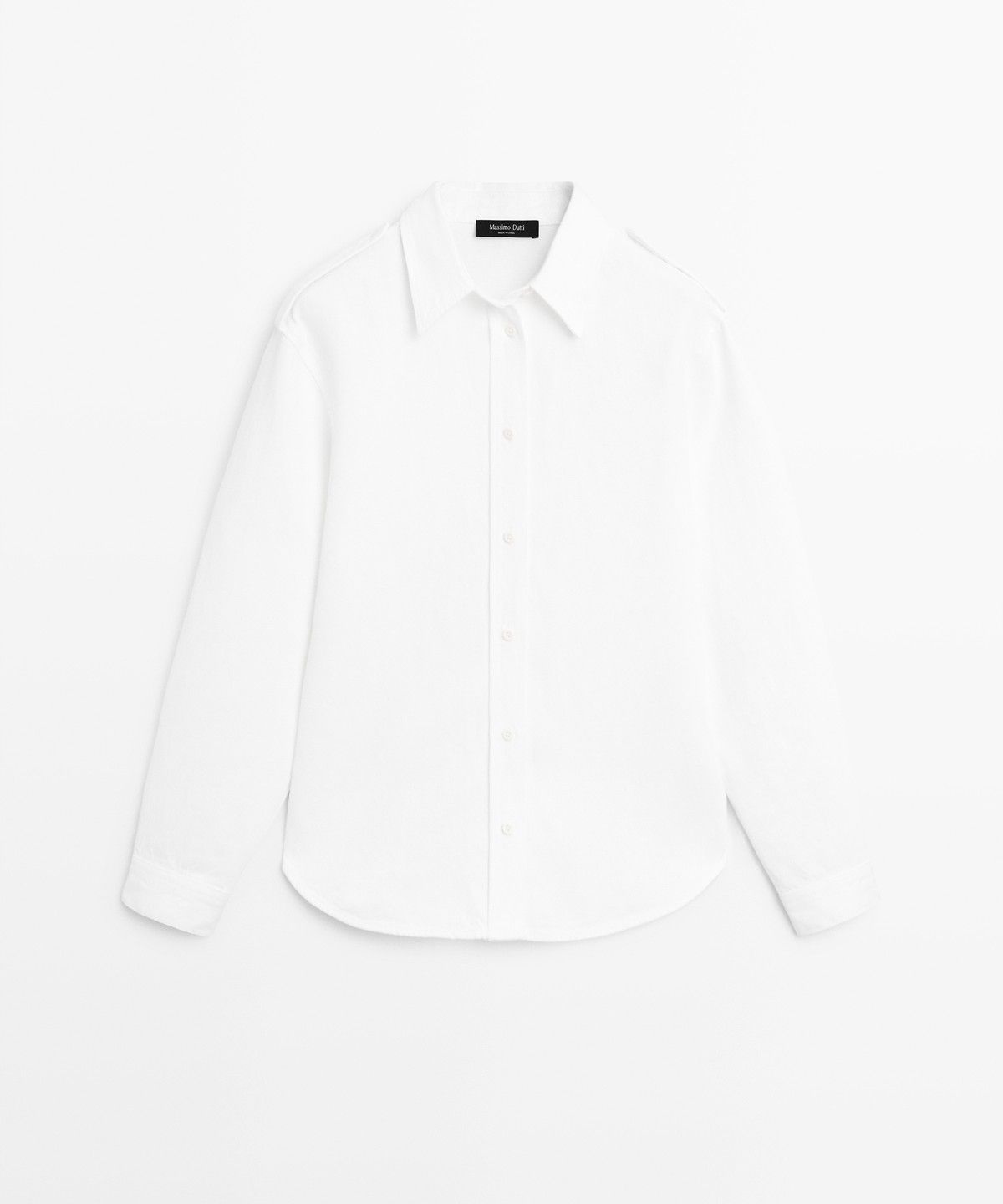 마시모두띠(MASSIMO DUTTI) 코튼 린넨 숄더 디테일 셔츠