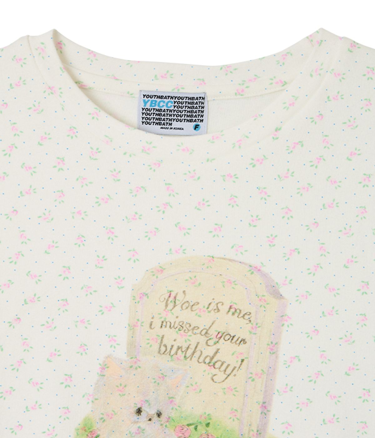유쓰배쓰(YOUTHBATH) YB x Motka Flower Cat Tee_White
