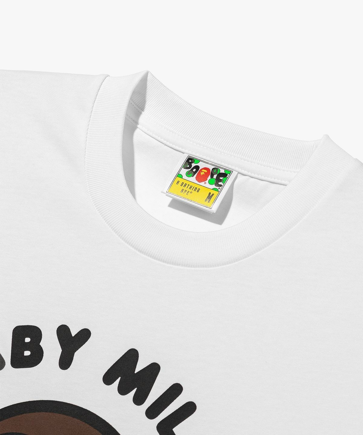 베이프(BAPE) 코리아 베이비 마일로 콜리지 릴렉스드 핏 티셔츠(M) WHITE