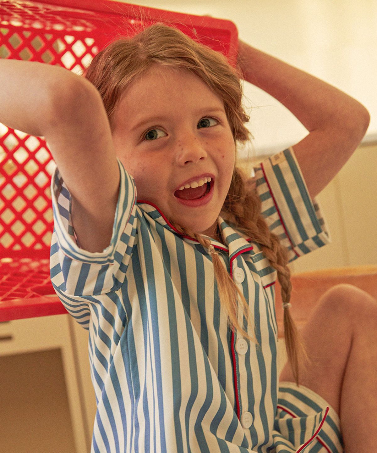 도씨 키즈(DOSSY KIDS) 실크핏 토브 반팔 키즈 잠옷 세트