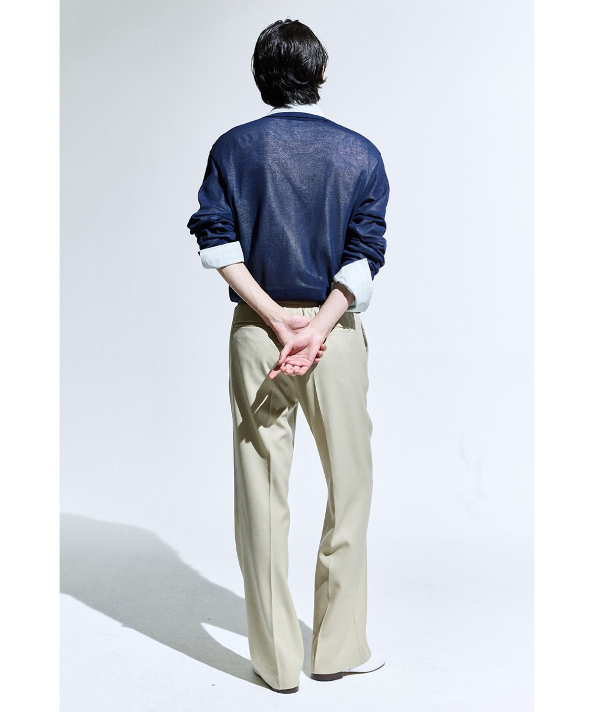 세비지(SAVAGE) Sheer Knit Pullover - Navy