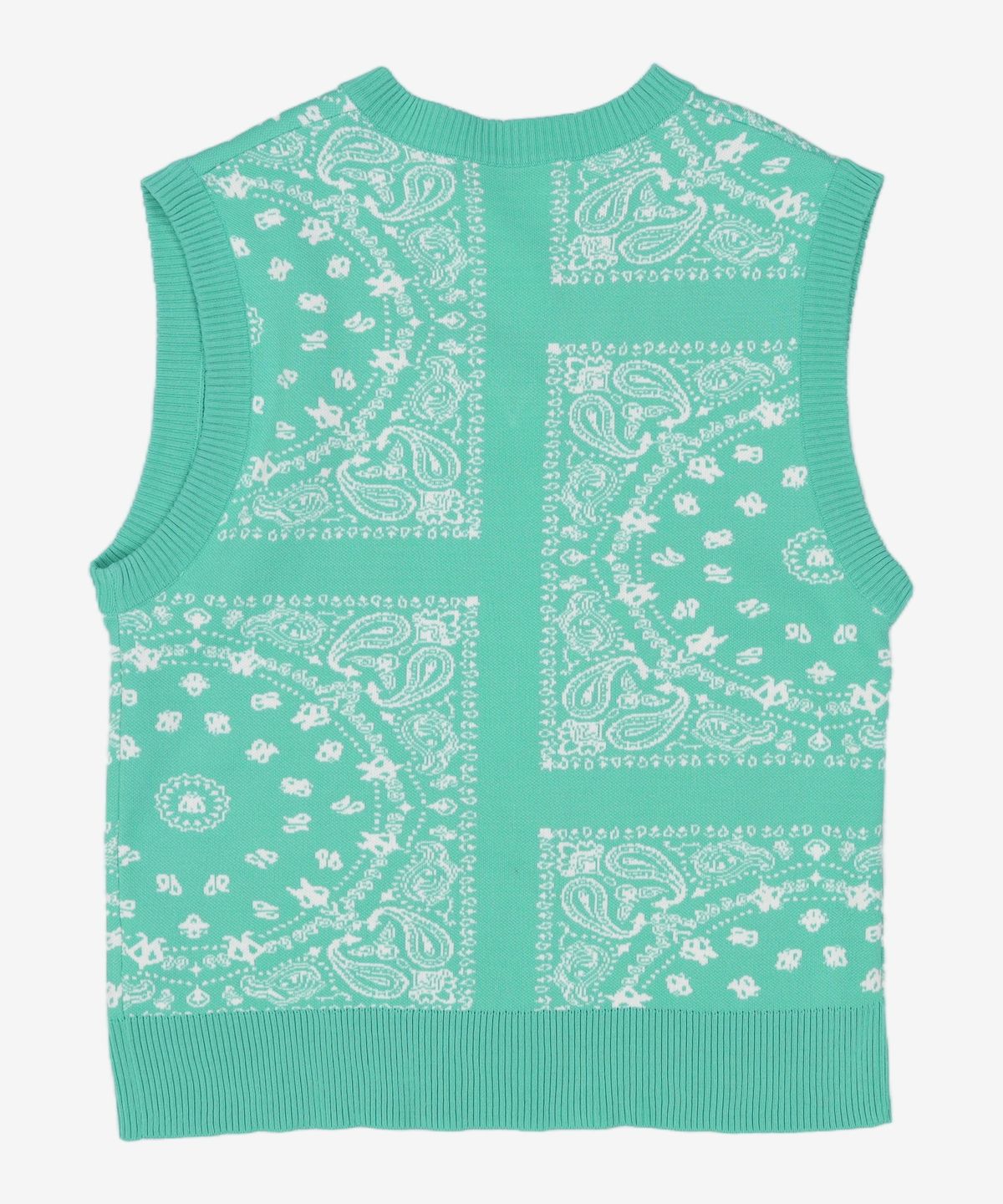 배드팩토리(BAD FACTORY) 반다나 니티드 베스트 라이트카키 (BANDANA KNITTED VEST LIGHT KHAKI) CNVE1EY01K1 L