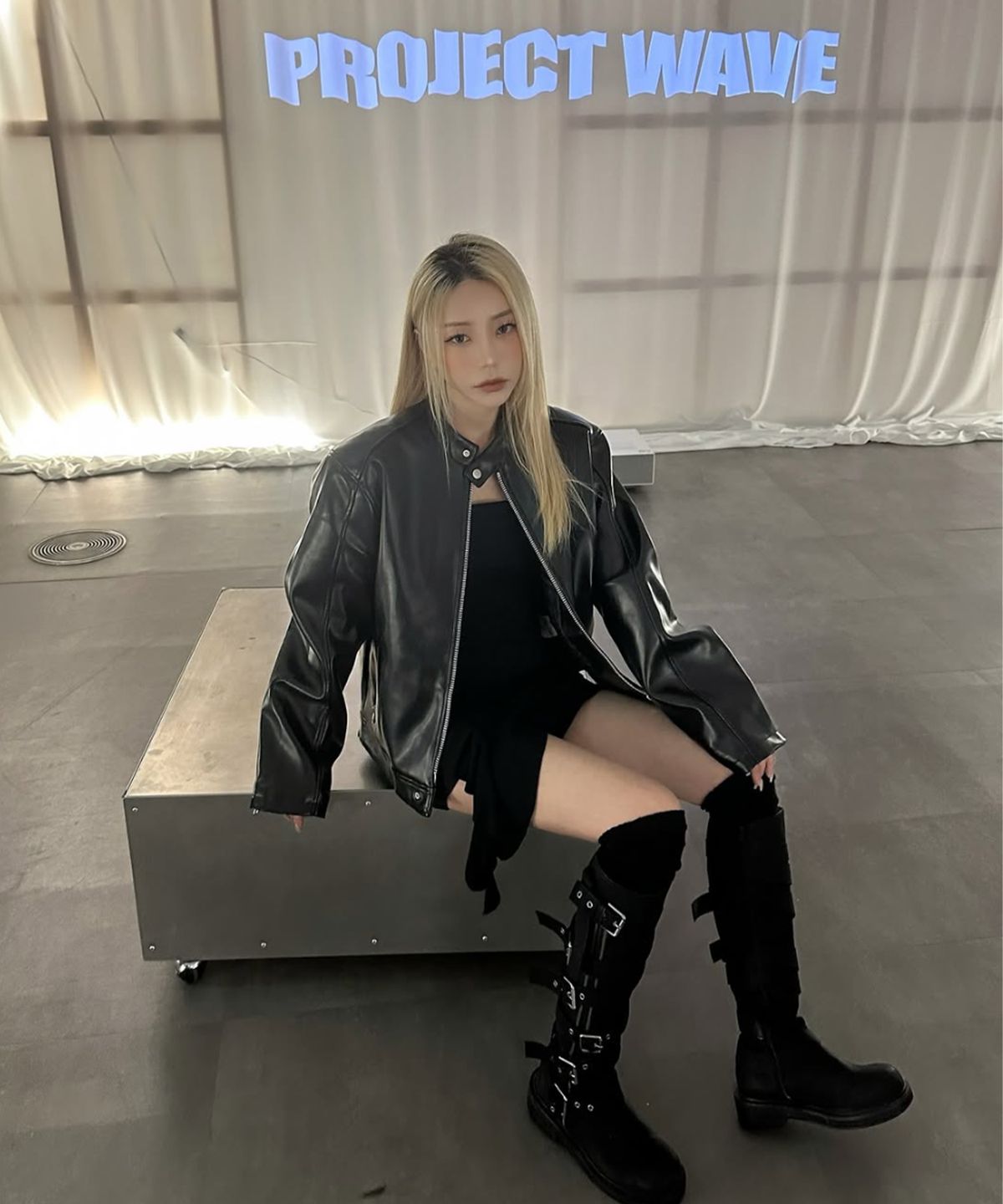 프로젝트 웨이브(PROJECT WAVE) Void Quilting Leather Jacket
