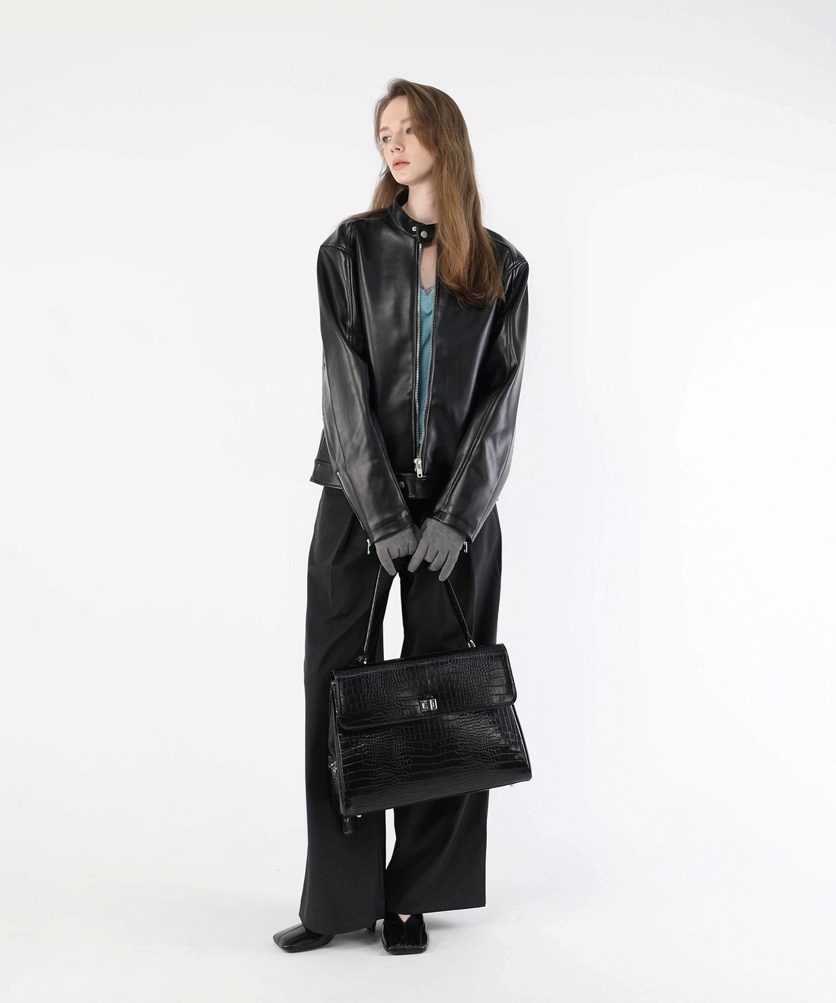 프로젝트 웨이브(PROJECT WAVE) Void Quilting Leather Jacket
