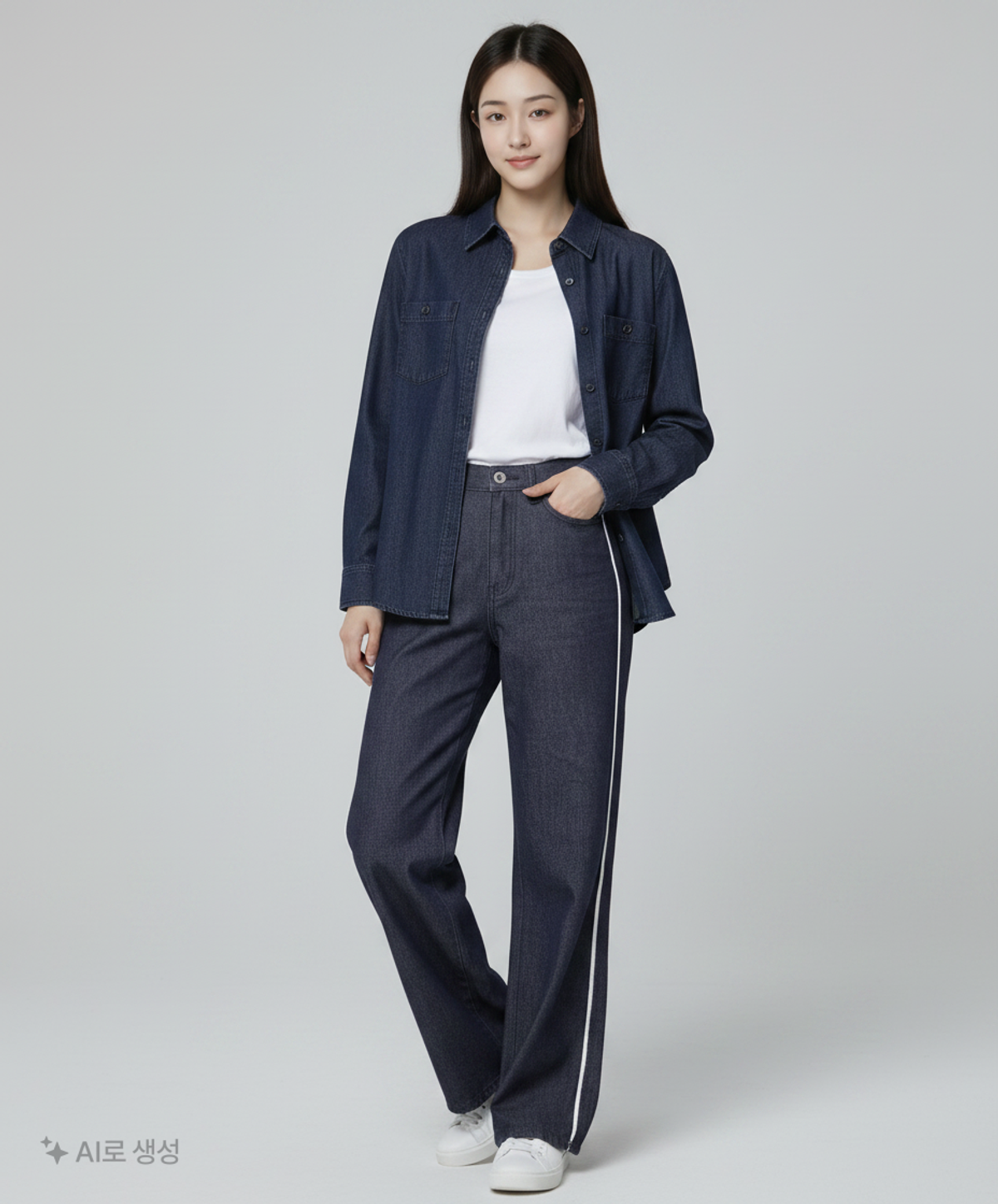 다이애그널(DIAGONAL) 청/데님 팬츠 S