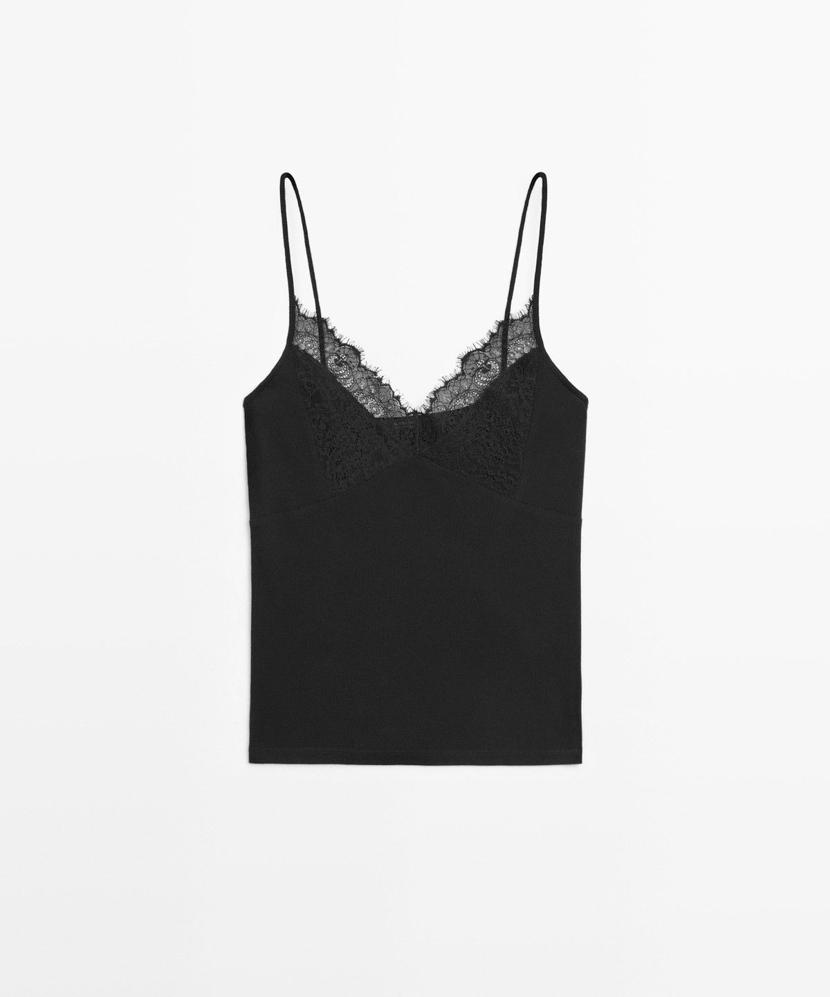 마시모두띠(MASSIMO DUTTI) 레이스 디테일 캐미솔 탑