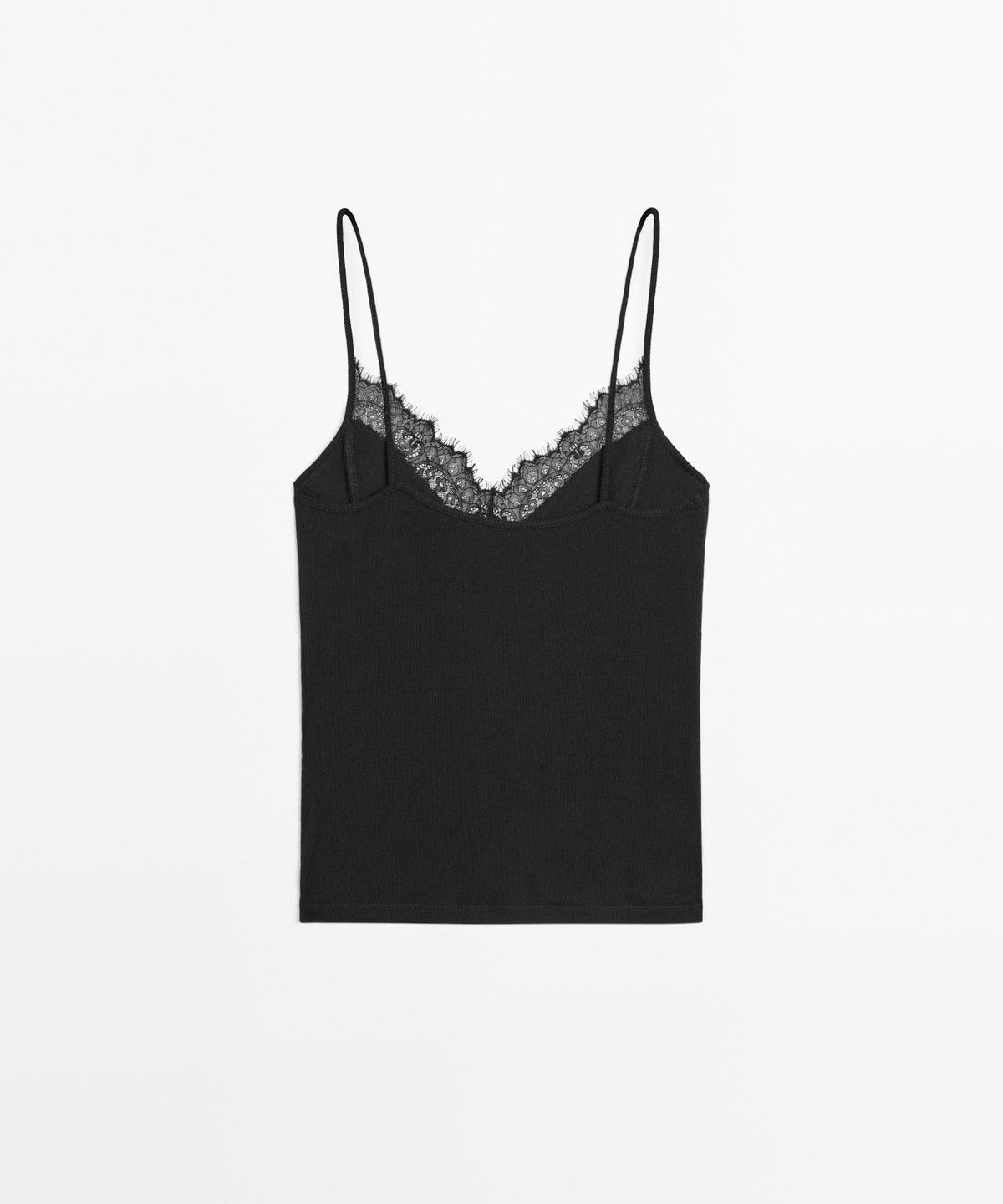 마시모두띠(MASSIMO DUTTI) 레이스 디테일 캐미솔 탑