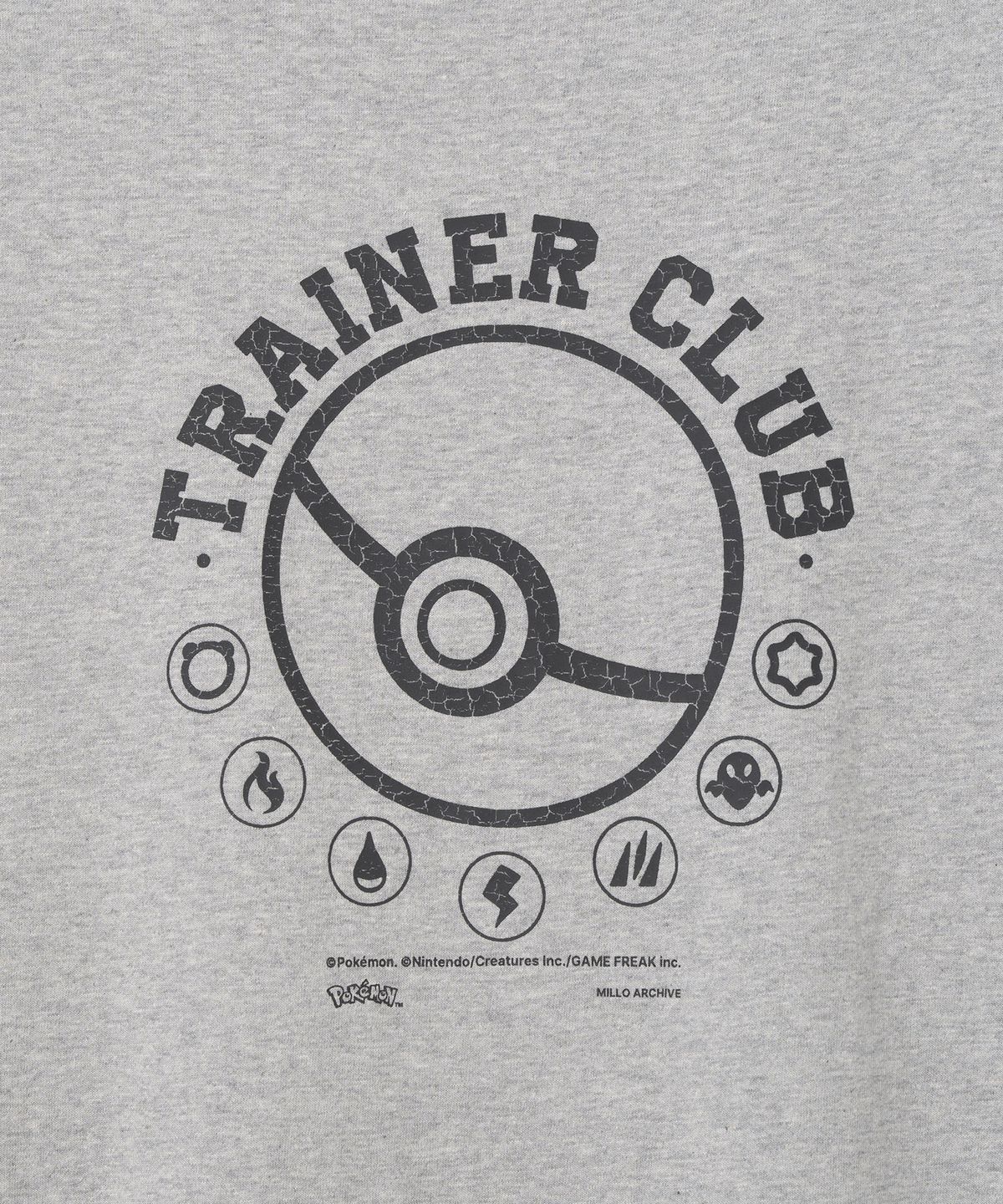 밀로 아카이브(MILLO ARCHIVE) [Pokémon] 트레이너 클럽 티셔츠 [멜란지 그레이]