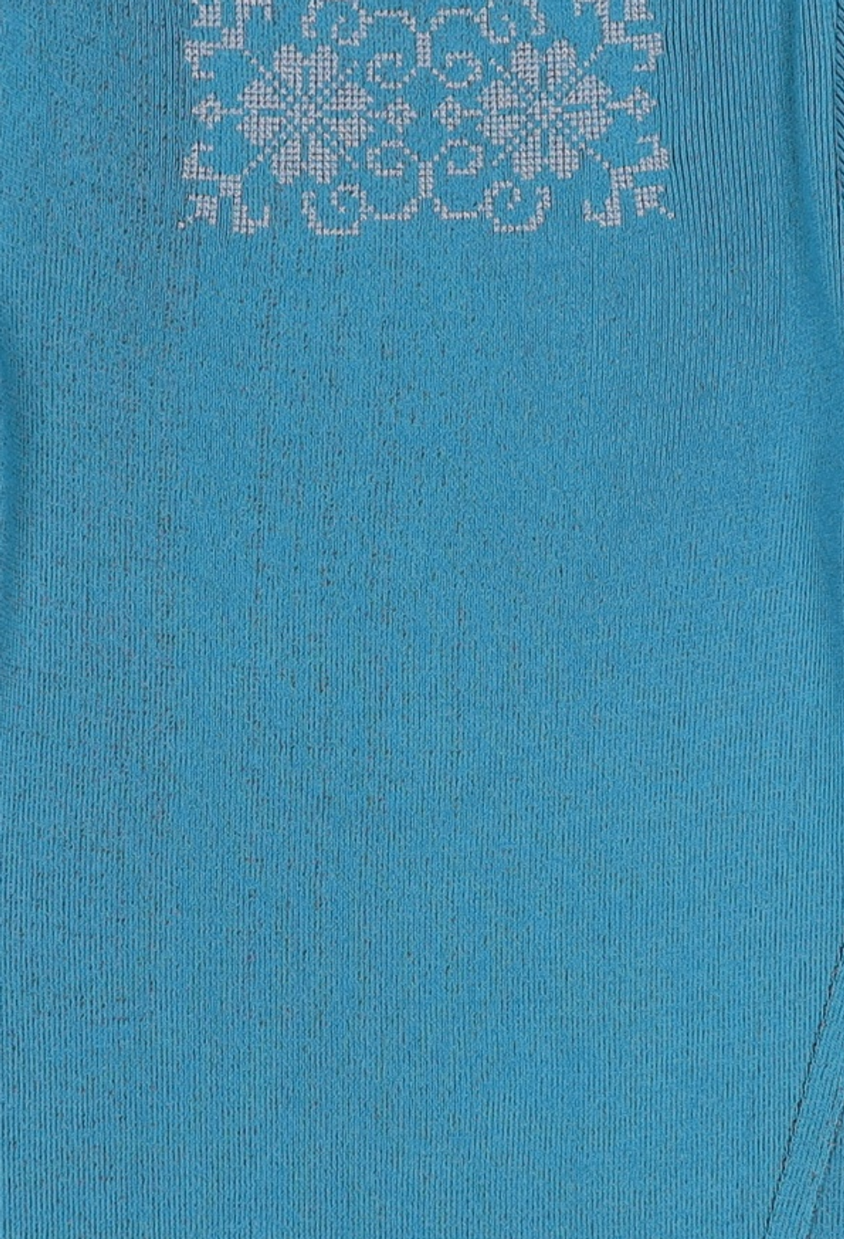 웰빙익스프레스(WELLBEING EXPRESS) Embroidered Slit Knit Top Teal S