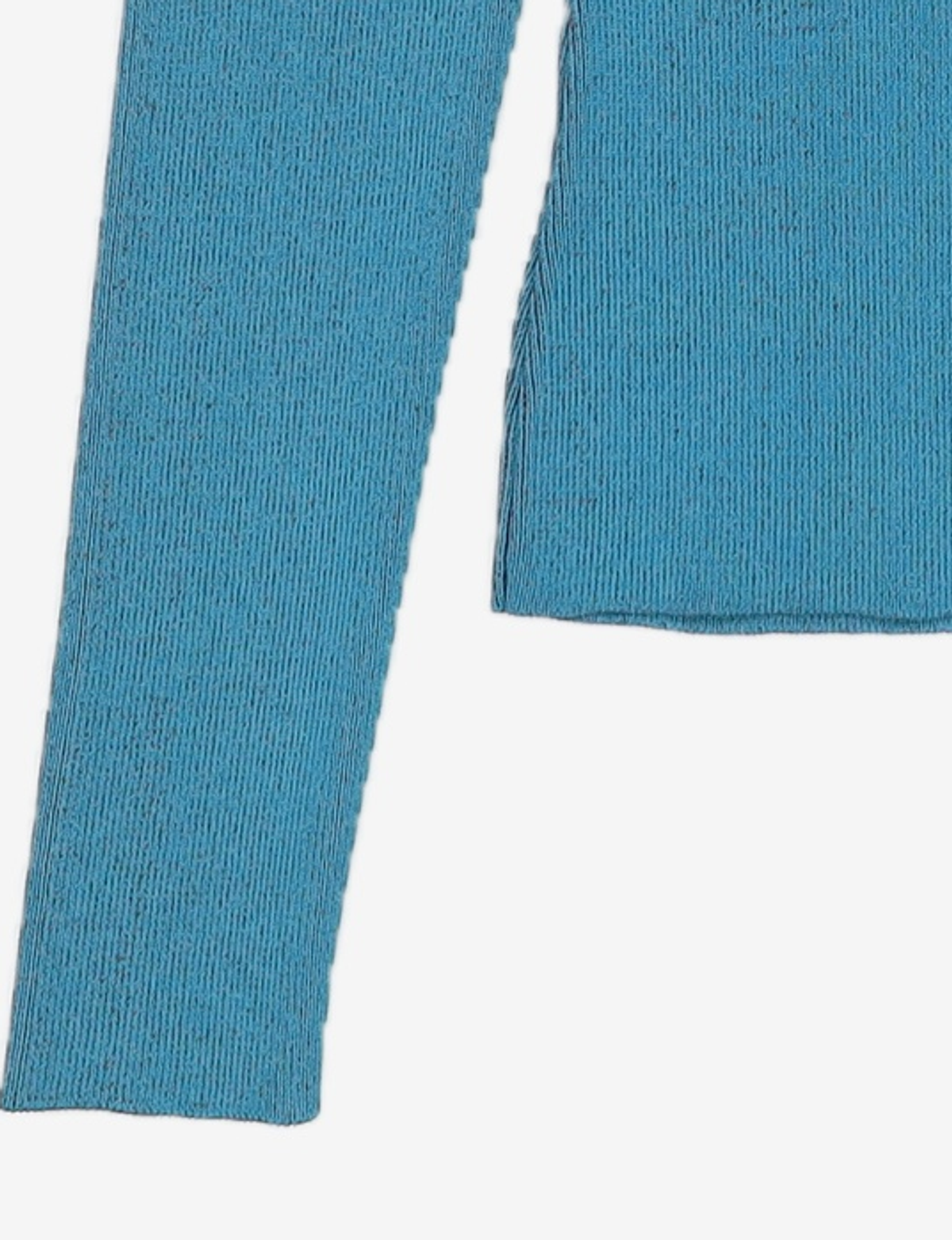 웰빙익스프레스(WELLBEING EXPRESS) Embroidered Slit Knit Top Teal S