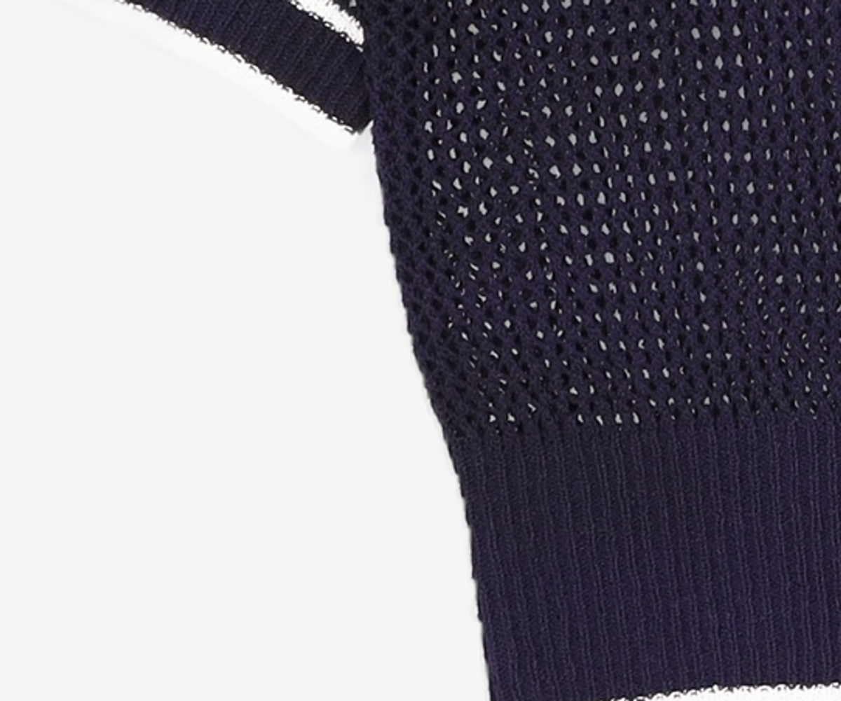 미쏘(MIXXO) 메쉬 배색 반팔 풀오버_MIWKAD814T S