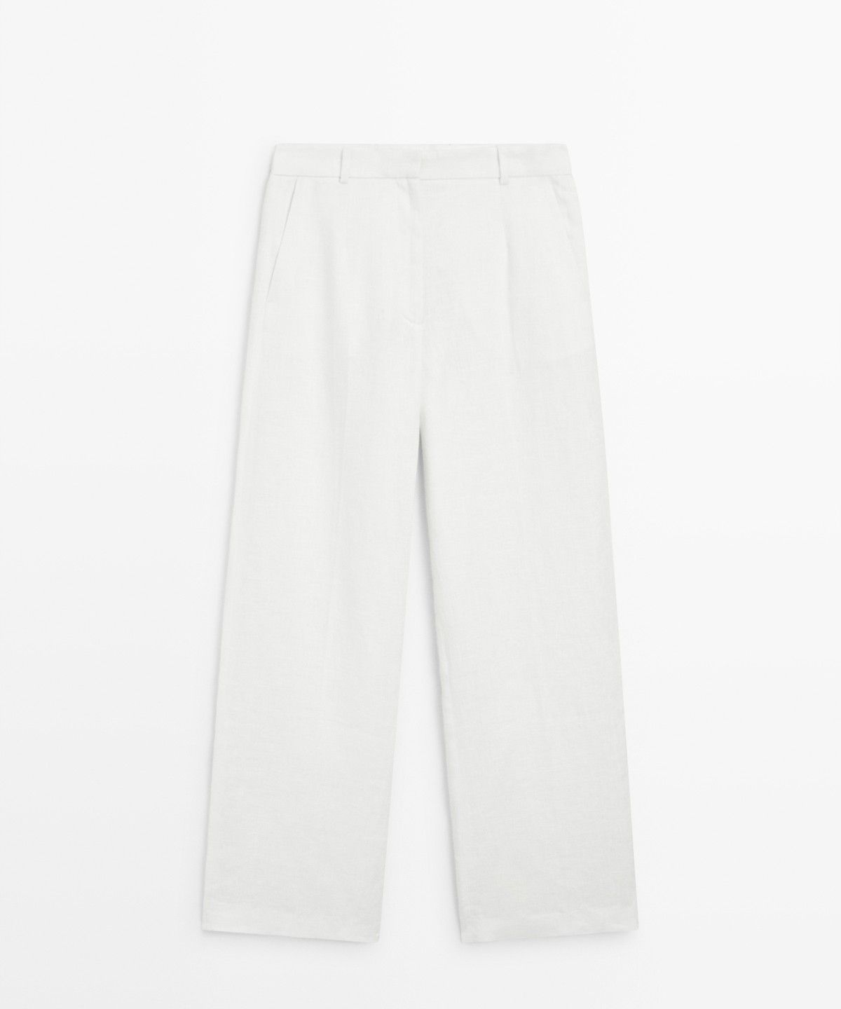 마시모두띠(MASSIMO DUTTI) 100% 린넨 핀턱 팬츠