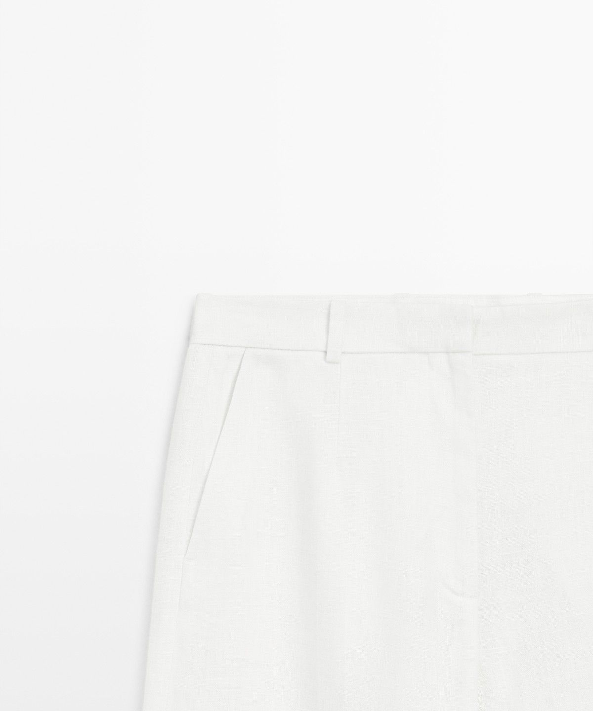 마시모두띠(MASSIMO DUTTI) 100% 린넨 핀턱 팬츠