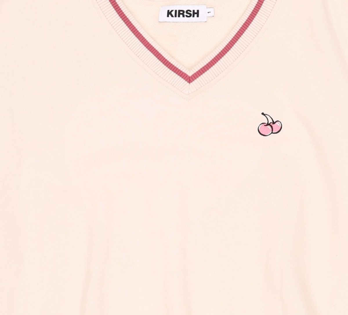 키르시(KIRSH) 브이넥 스몰 체리 스웻셔츠 KA [다크 그린] 1