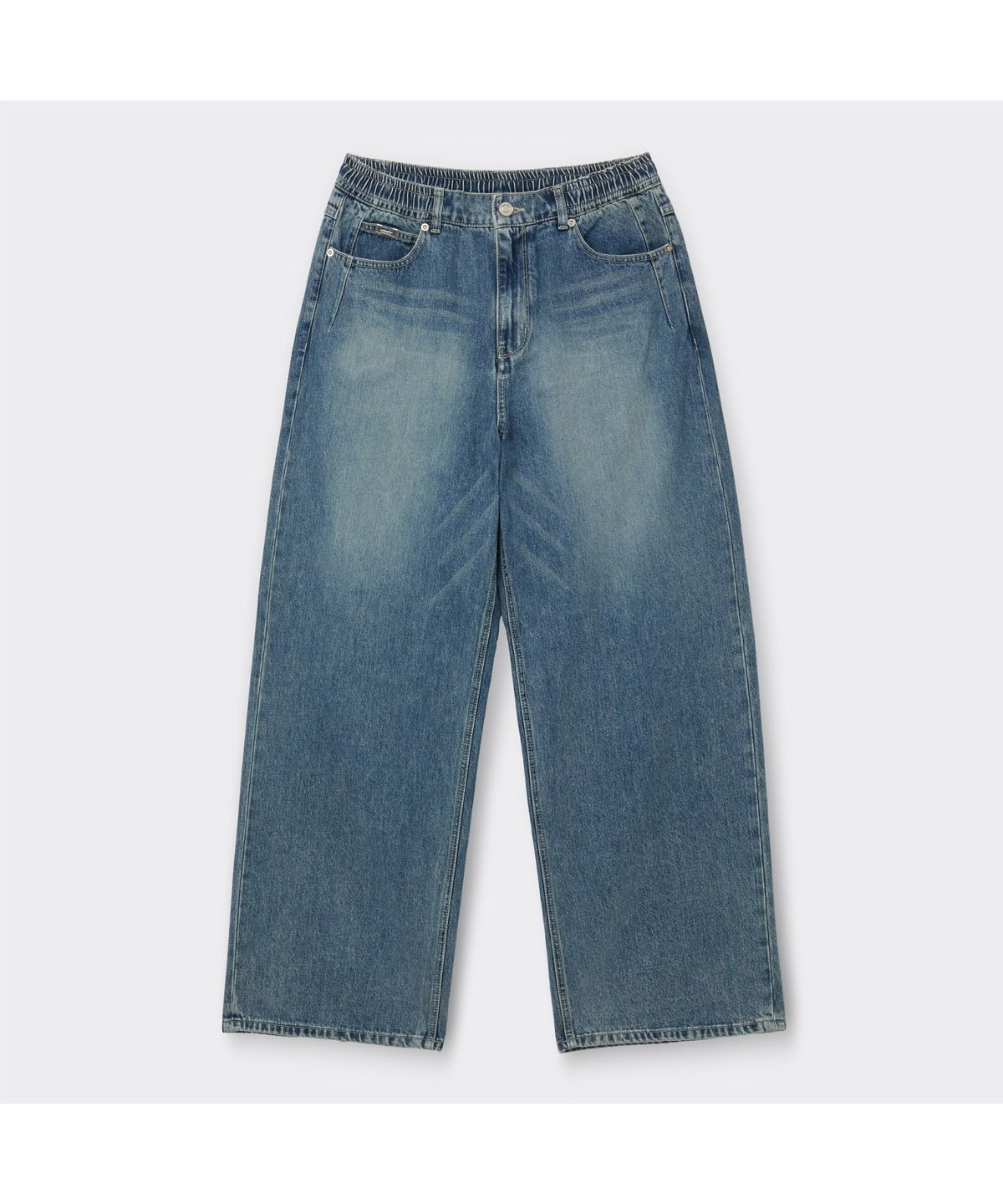 커스텀멜로우(CUSTOMELLOW) Blue Wide Fit Drawstring Jeans CWPAM26394BUX