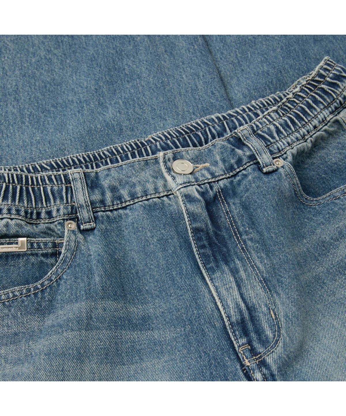 커스텀멜로우(CUSTOMELLOW) Blue Wide Fit Drawstring Jeans CWPAM26394BUX