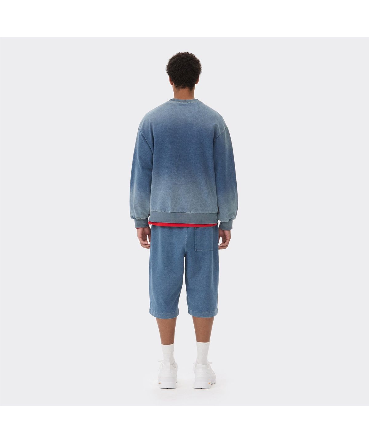 커스텀멜로우(CUSTOMELLOW) Blue Two Tone Sweat Shorts CWPAM26372BUX