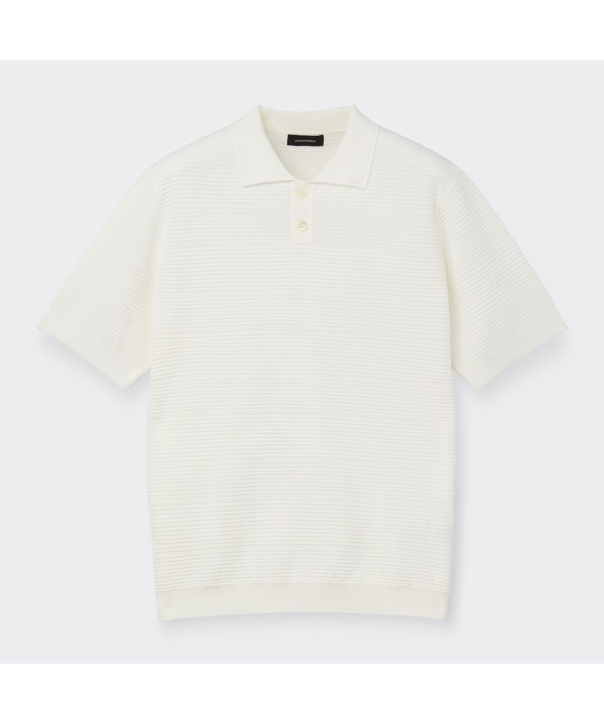 커스텀멜로우(CUSTOMELLOW) Ivory Stripes Textured Collar Sweater CWWAM26411IVX