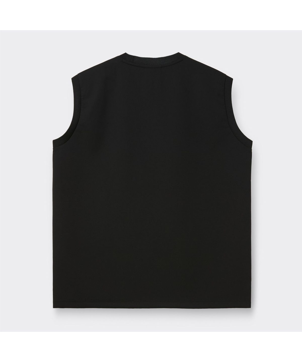 커스텀멜로우(CUSTOMELLOW) Black Woven Sleeveless T-shirt CWTAM26611BKX