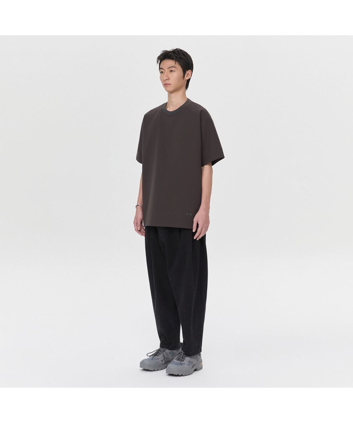 커스텀멜로우(CUSTOMELLOW) Grey Woven T-shirt CWTAM26612GYD