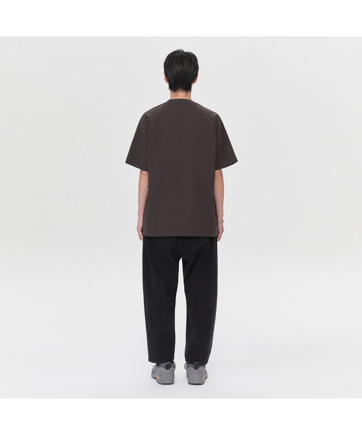 커스텀멜로우(CUSTOMELLOW) Grey Woven T-shirt CWTAM26612GYD