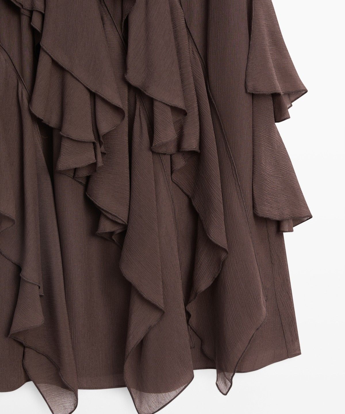 마시모두띠(MASSIMO DUTTI) 프릴 디테일 플루이드 미디 스커트