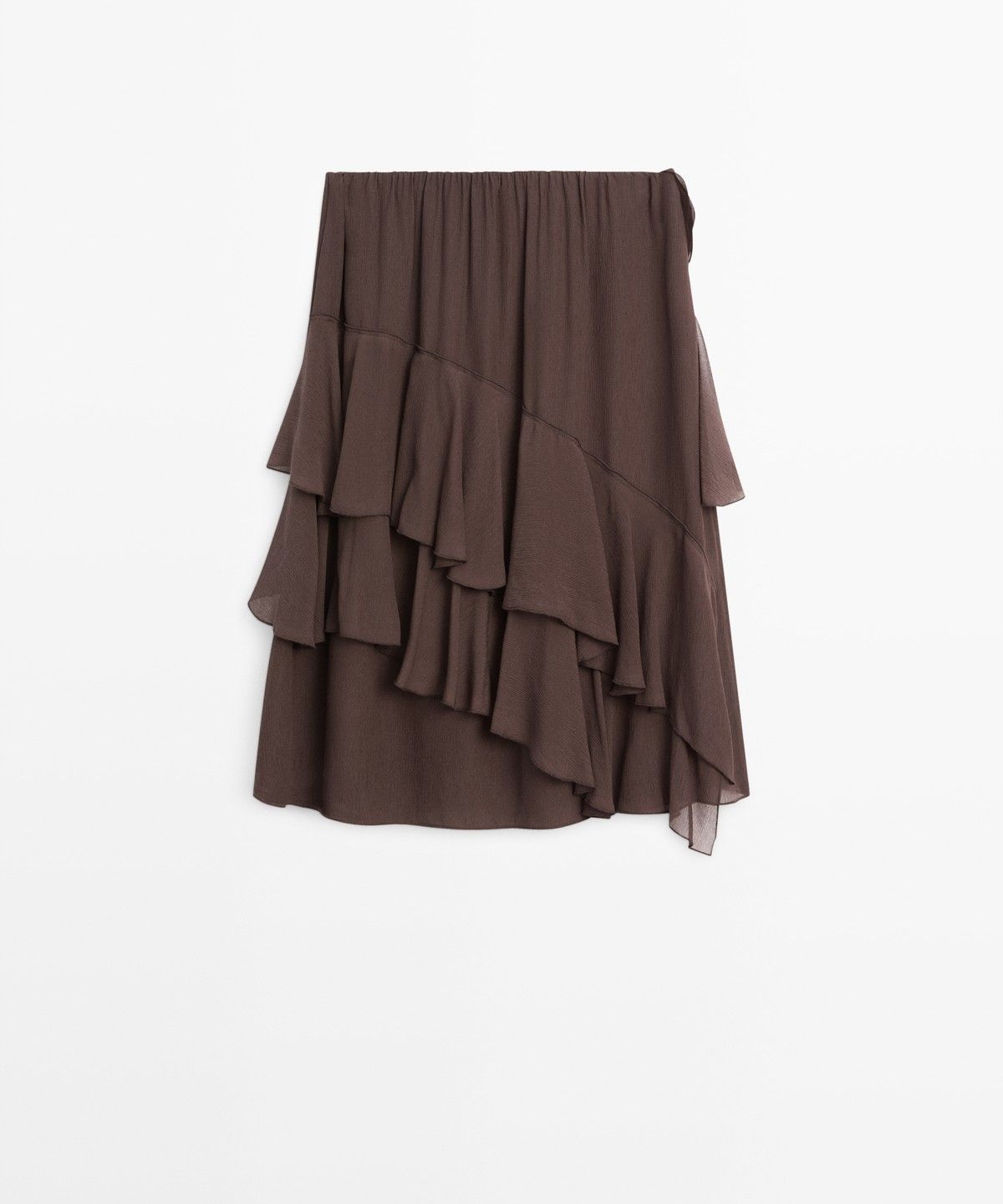 마시모두띠(MASSIMO DUTTI) 프릴 디테일 플루이드 미디 스커트