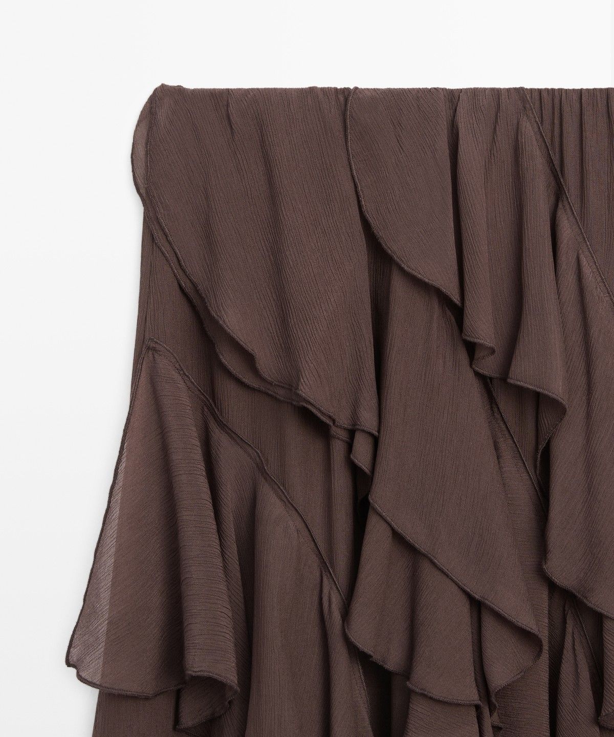 마시모두띠(MASSIMO DUTTI) 프릴 디테일 플루이드 미디 스커트