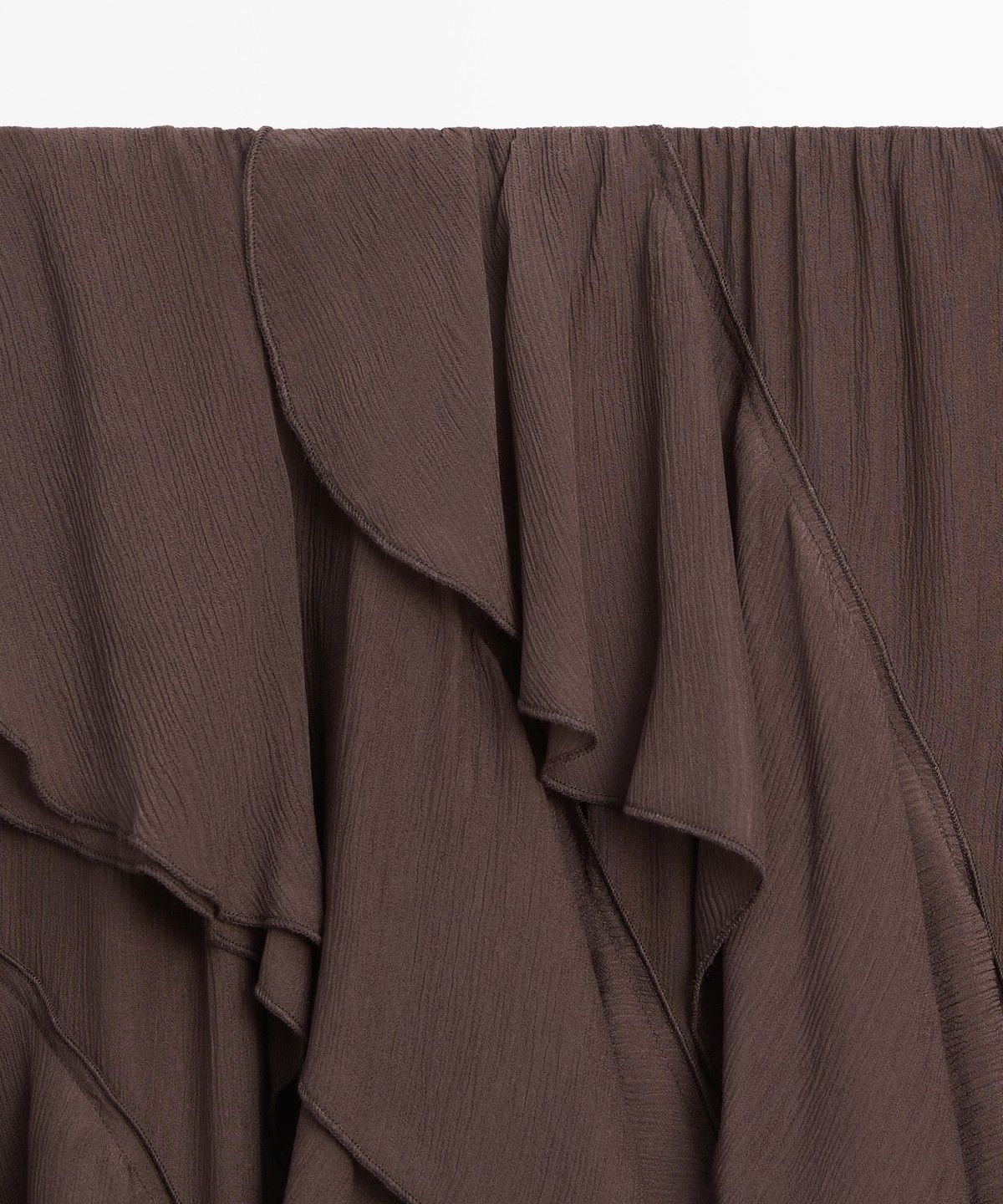 마시모두띠(MASSIMO DUTTI) 프릴 디테일 플루이드 미디 스커트