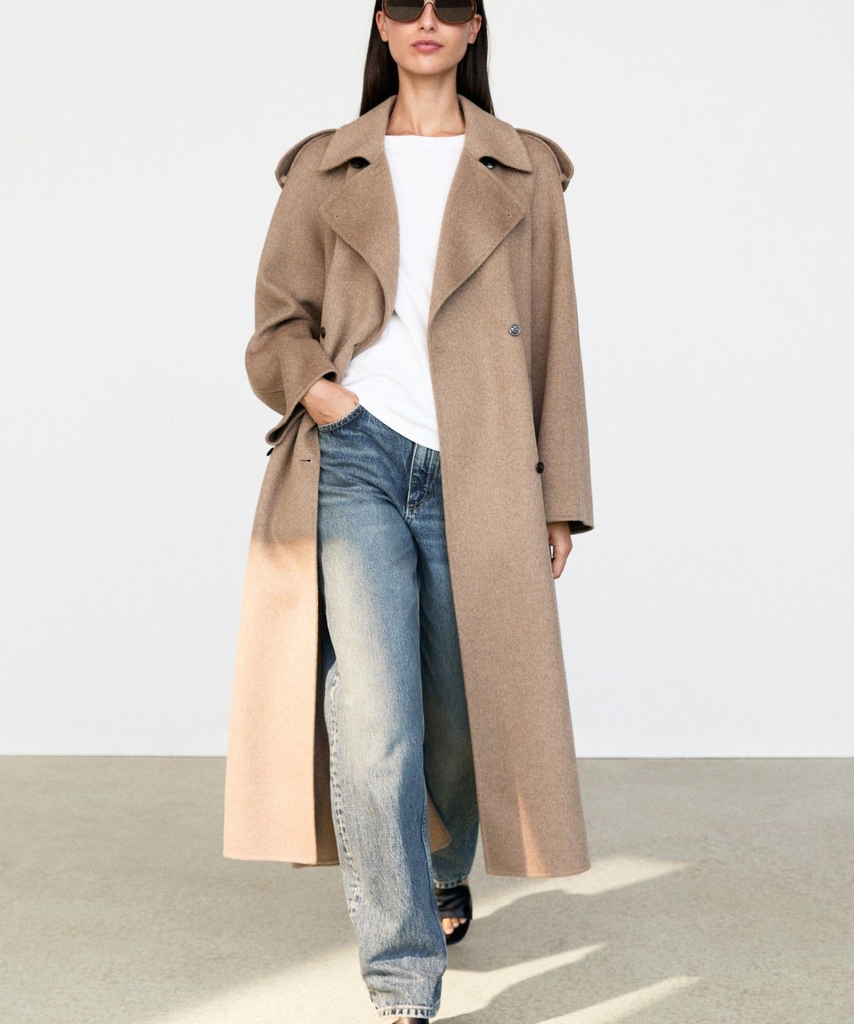 마시모두띠(MASSIMO DUTTI) 울 블렌드 롱 트렌치 코트