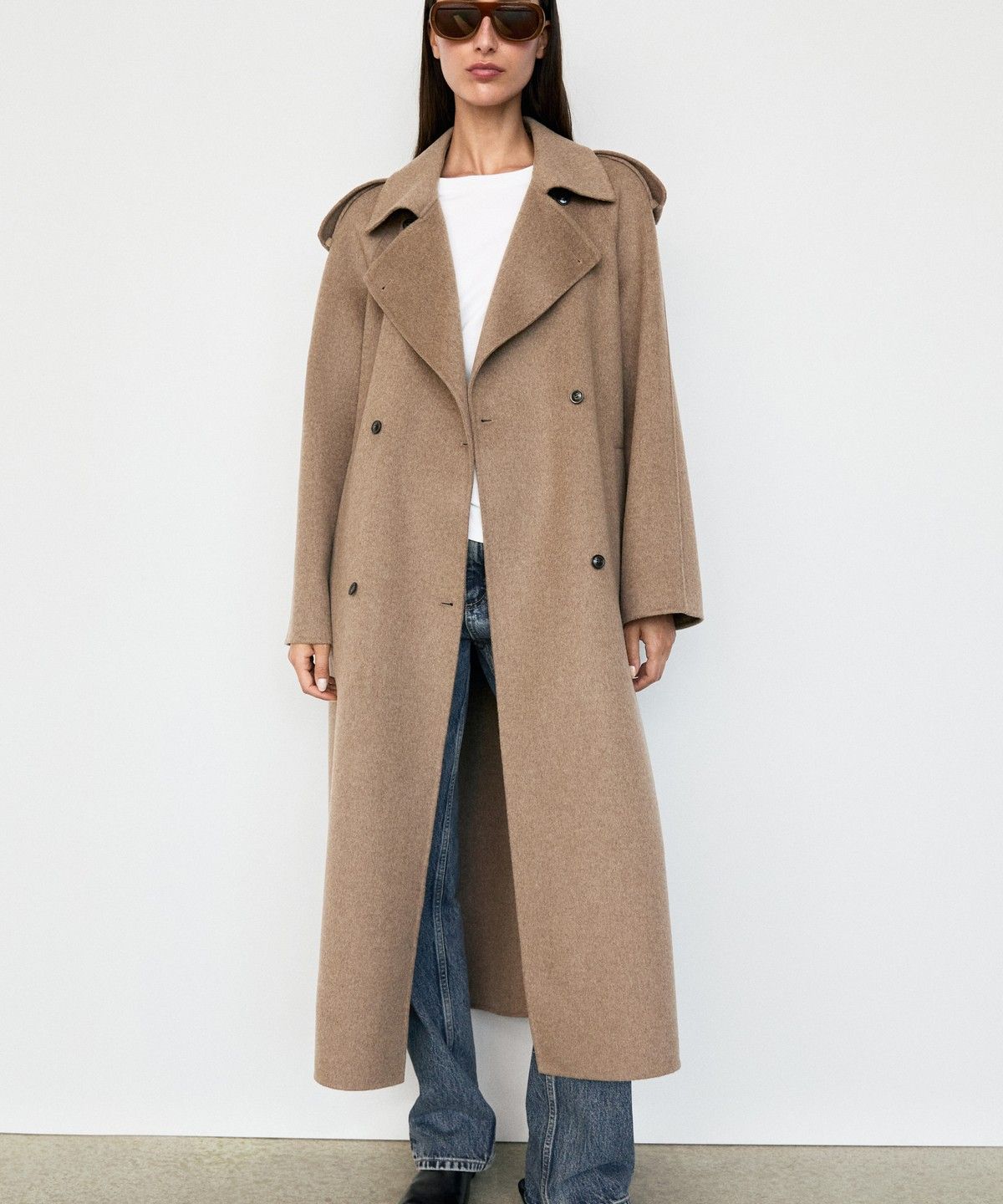 마시모두띠(MASSIMO DUTTI) 울 블렌드 롱 트렌치 코트