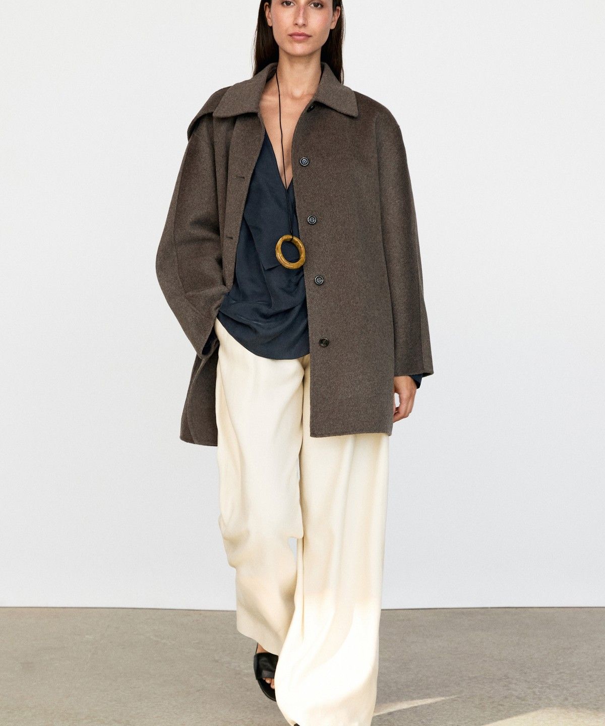 마시모두띠(MASSIMO DUTTI) 멜란지 울 블렌드 코트