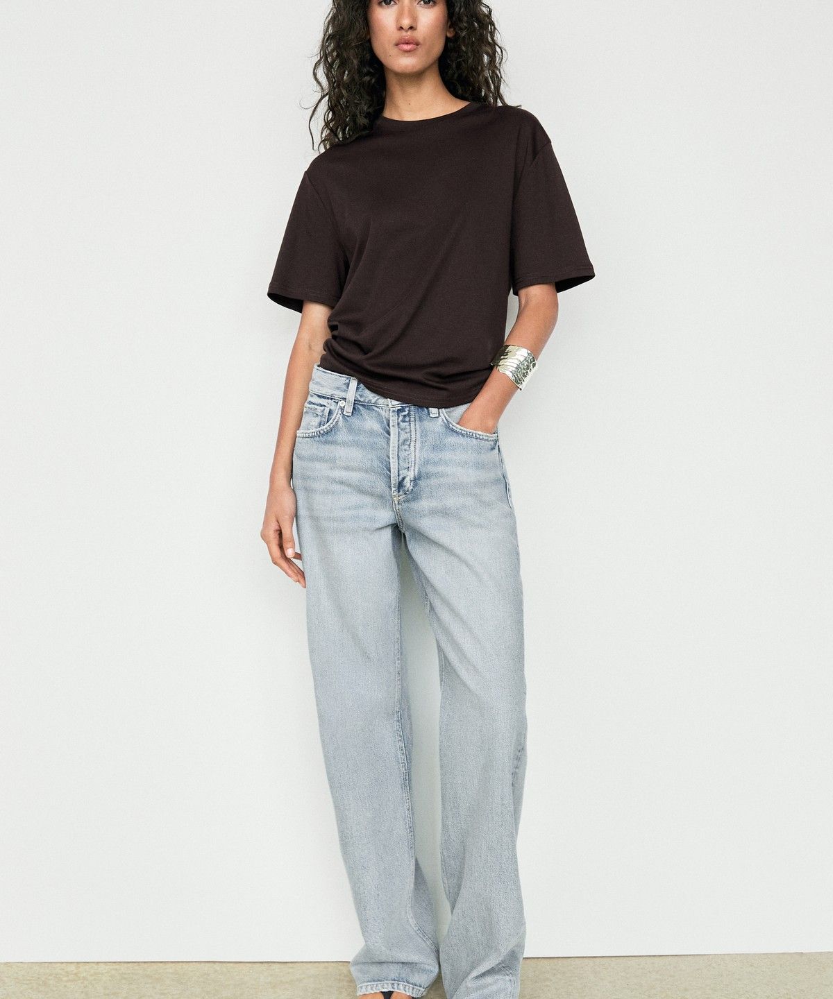 마시모두띠(MASSIMO DUTTI) 100% 코튼 반팔 티셔츠