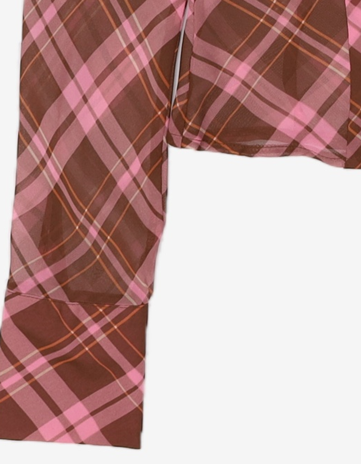 큐리티(CURETTY) C SEE-THROUGH CHECKED BLOUSE_PINK M
