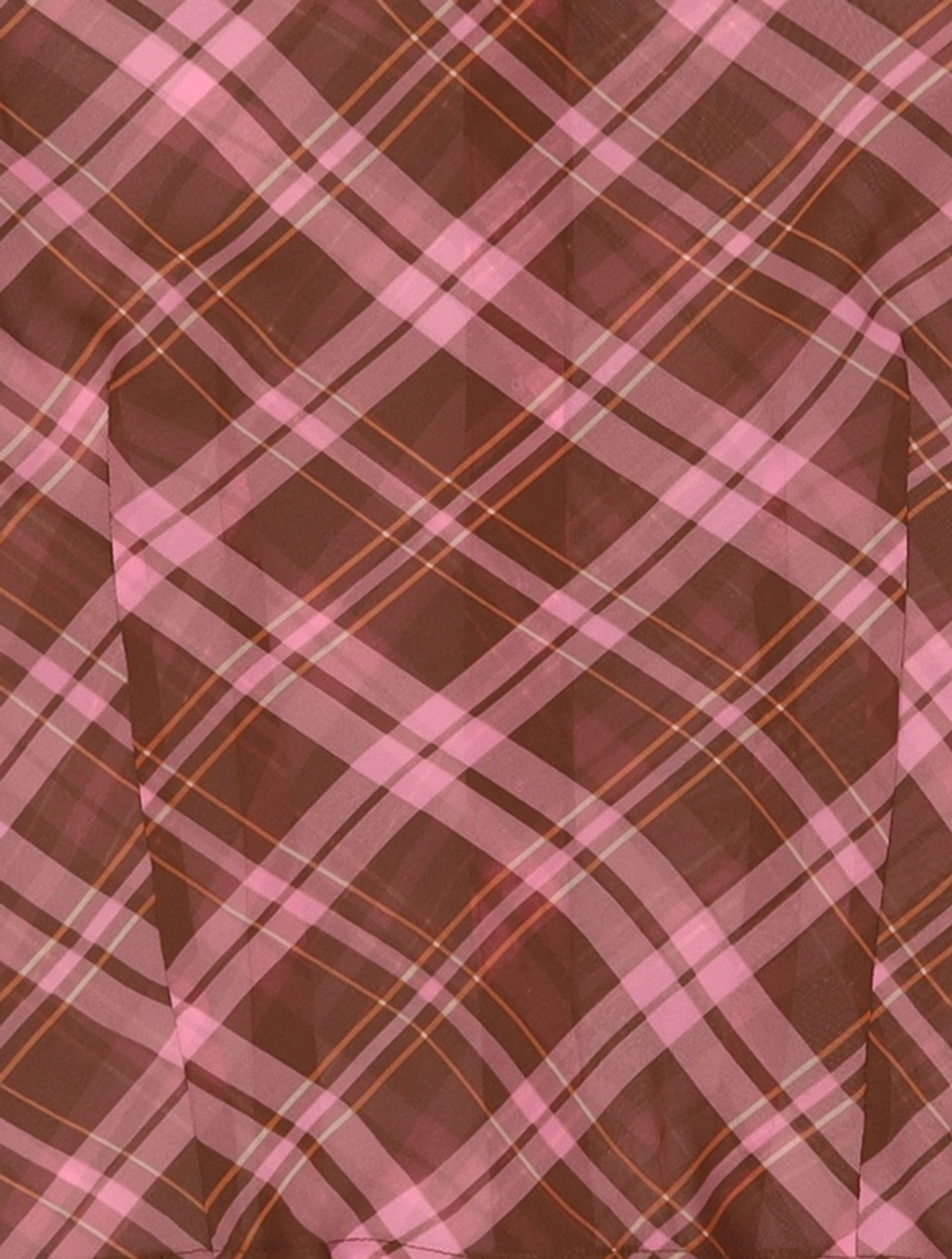 큐리티(CURETTY) C SEE-THROUGH CHECKED BLOUSE_PINK M