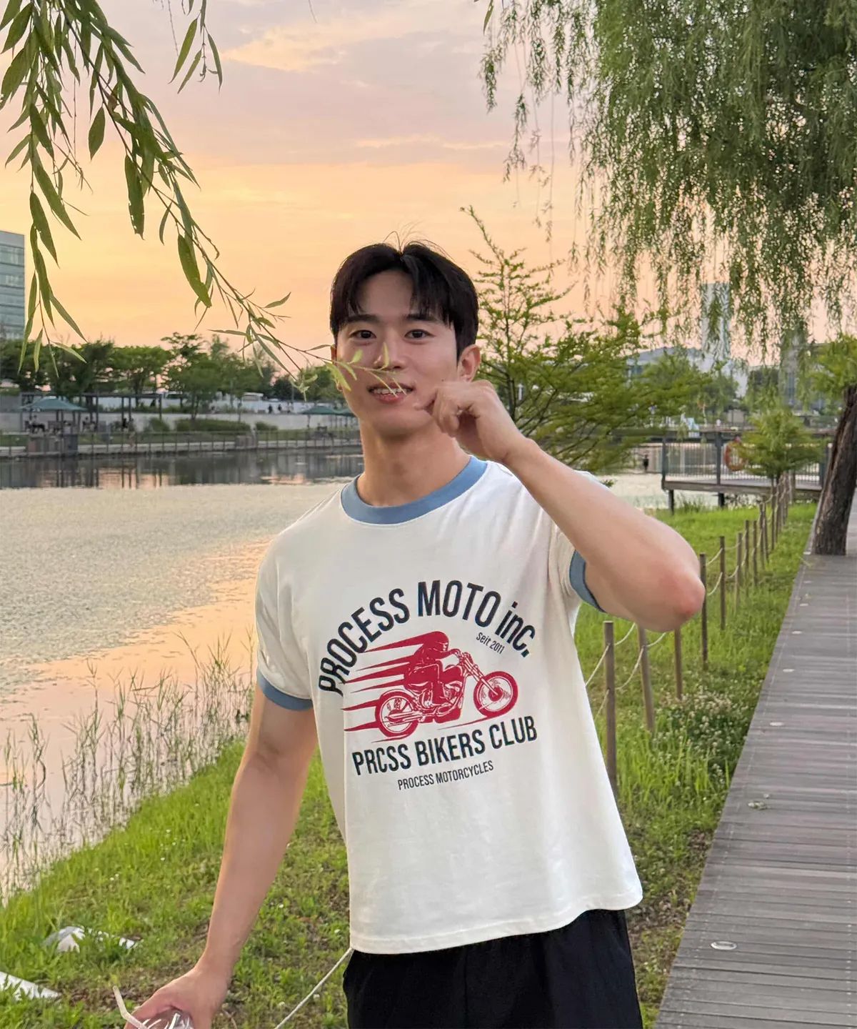 피알씨에스에스(PRCSS) ringer crop tee - Cream