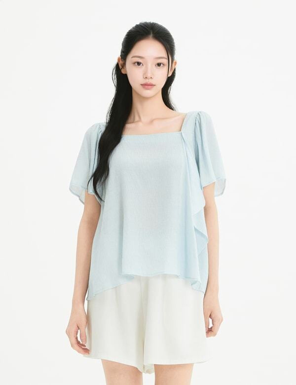 로엠(ROEM) 스퀘어넥 반팔 블라우스 RMBLG38R11