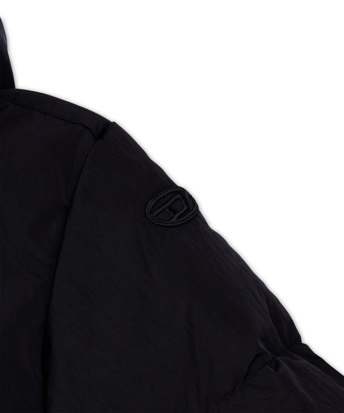 디젤(DIESEL) W-페이트 숏 후드 다운 패딩 - 블랙 / A236950GHBZ9XX